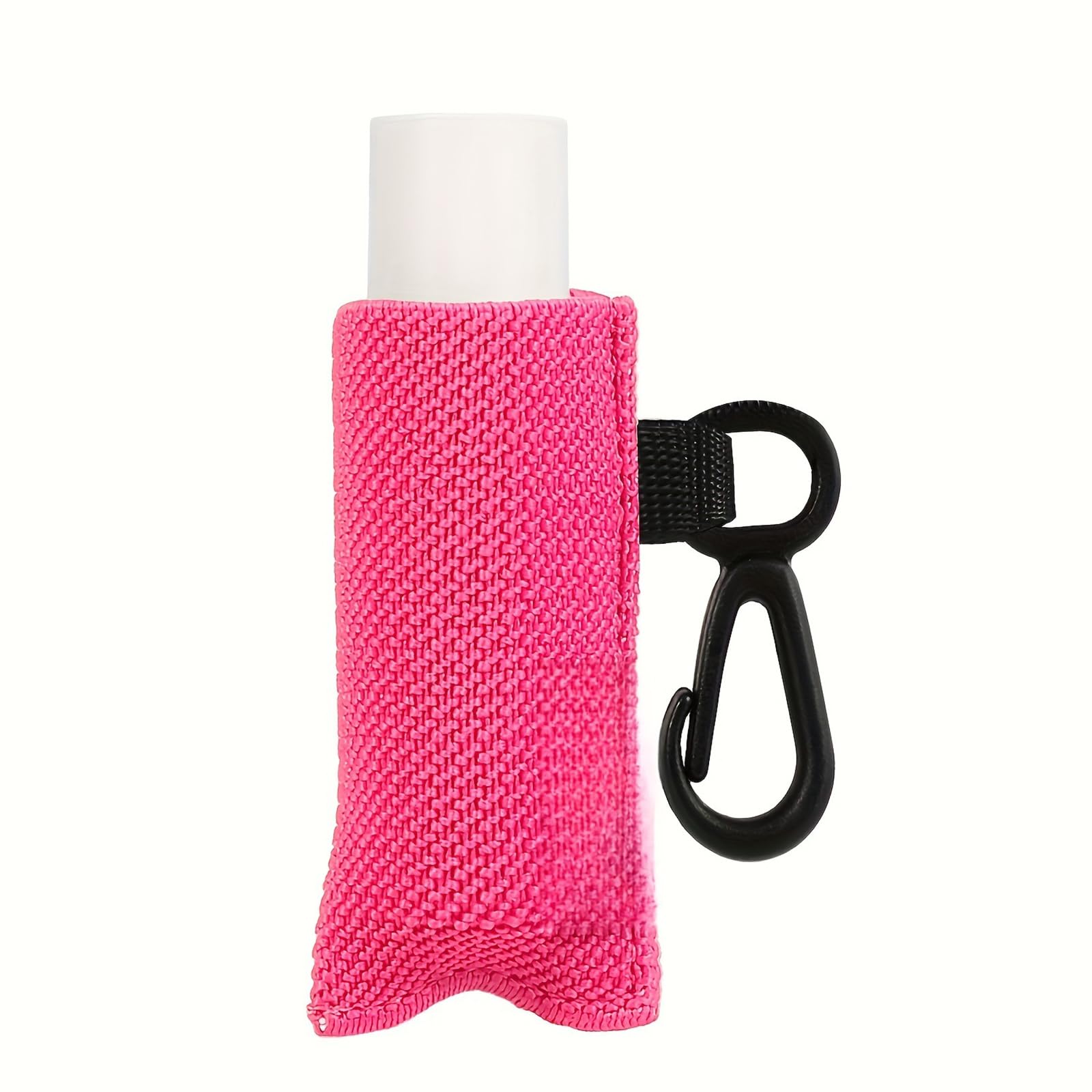 Kalttoy Rose Red Fashionable Lip Balm Keyring Lipstick Holder Keychain Elastic Clip On Cosmetic Case Practical Travel Storage Accessory Clip On Chapsticks Storage Sleeve