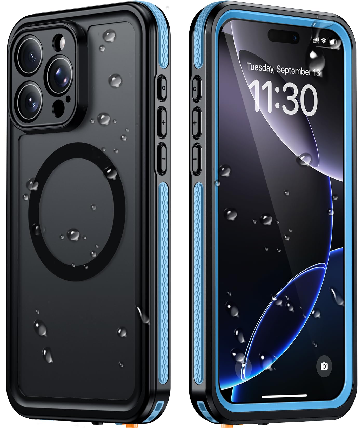 Temdan Designed for iPhone 16 Pro Max Case Waterproof, Blue