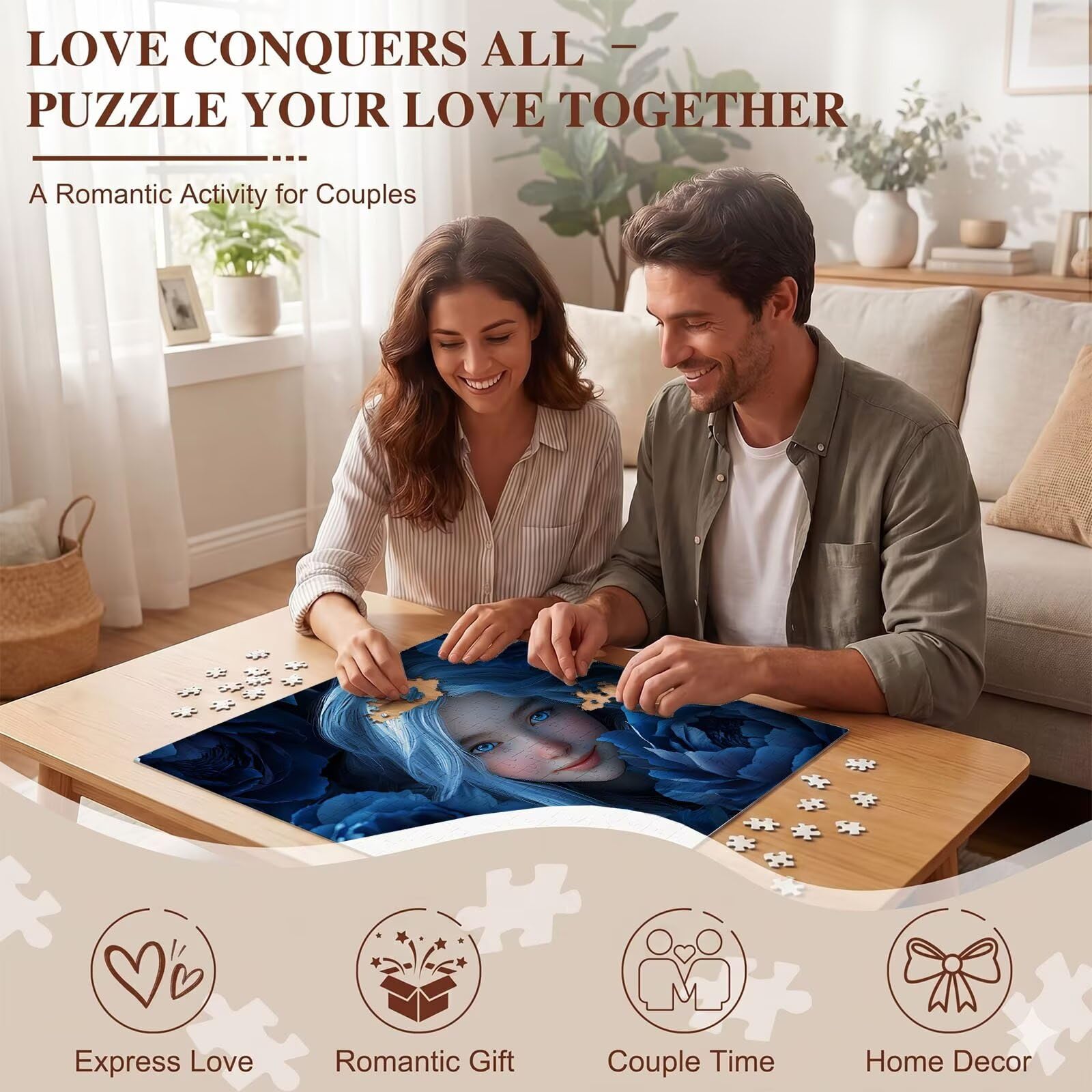 Cartone animato donna Puzzle 5000 Pezzi per Adulti, Puzzle in Legno - Collezione Classica con Poster Incluso - Sfida di Concentrazione e Passatempo Antistress, Gioco per Famiglia, 156 x 105 cm f0-540