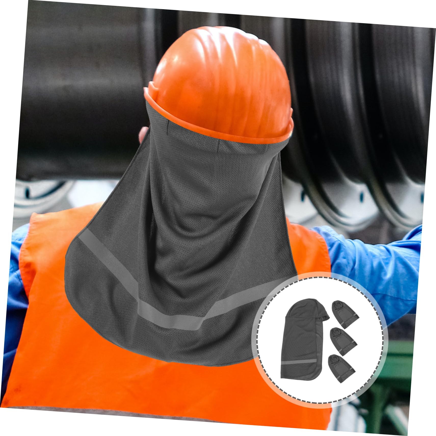 Sonnenhut Sonnennackenschutz BAU Von Schutzhelmen Sicherheitshut -nackenvisiere Rand Schweiß Uv Hutkrempe Schutzhelm Hals Sonnenschutz Stoff Dunkelgrau