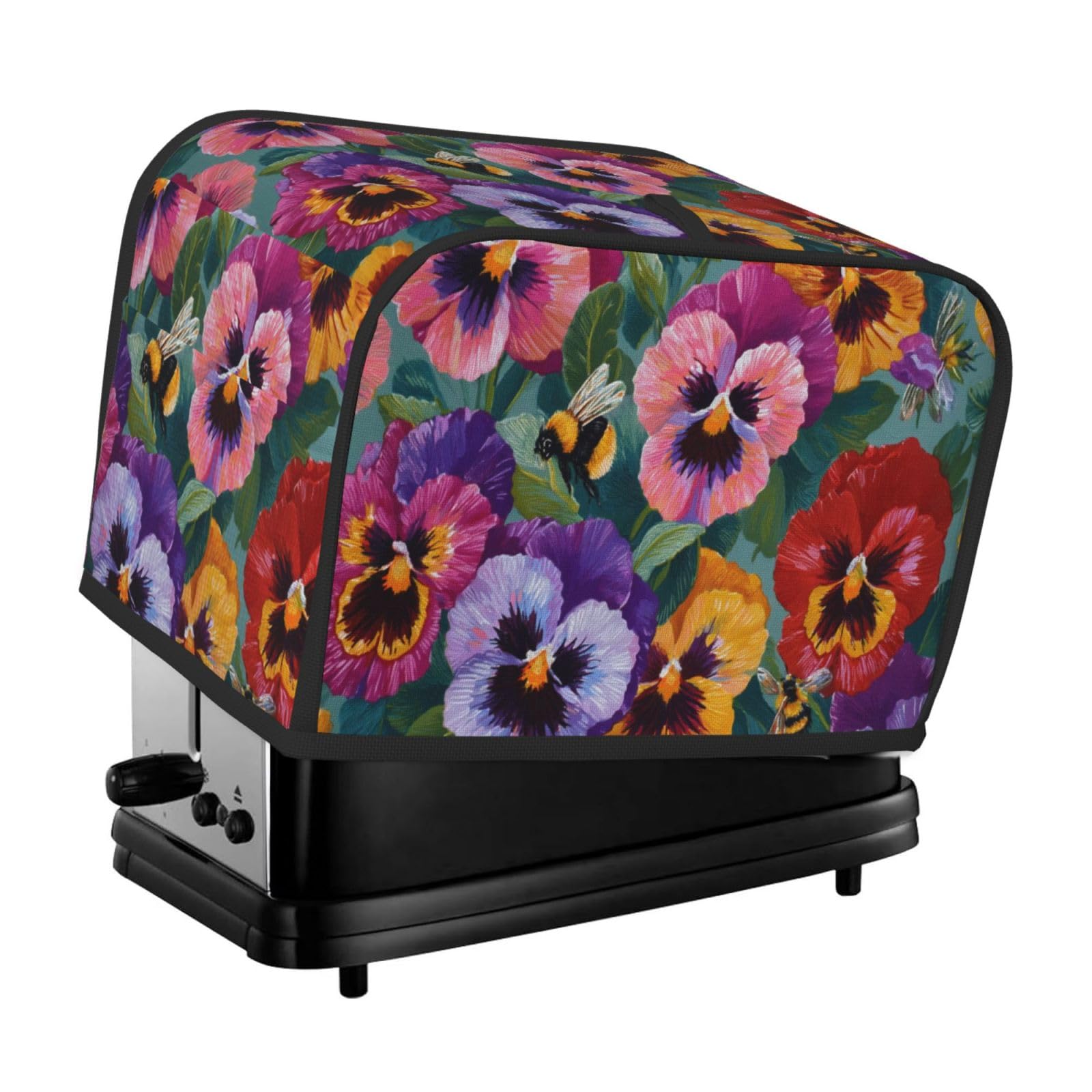 Smazdfxx As Pic Colorful Pansies Toaster Cover 2 Slice Toaster Covers Bread Maker Cover Kitchen Small Appliance Covers Kitchen Accessories