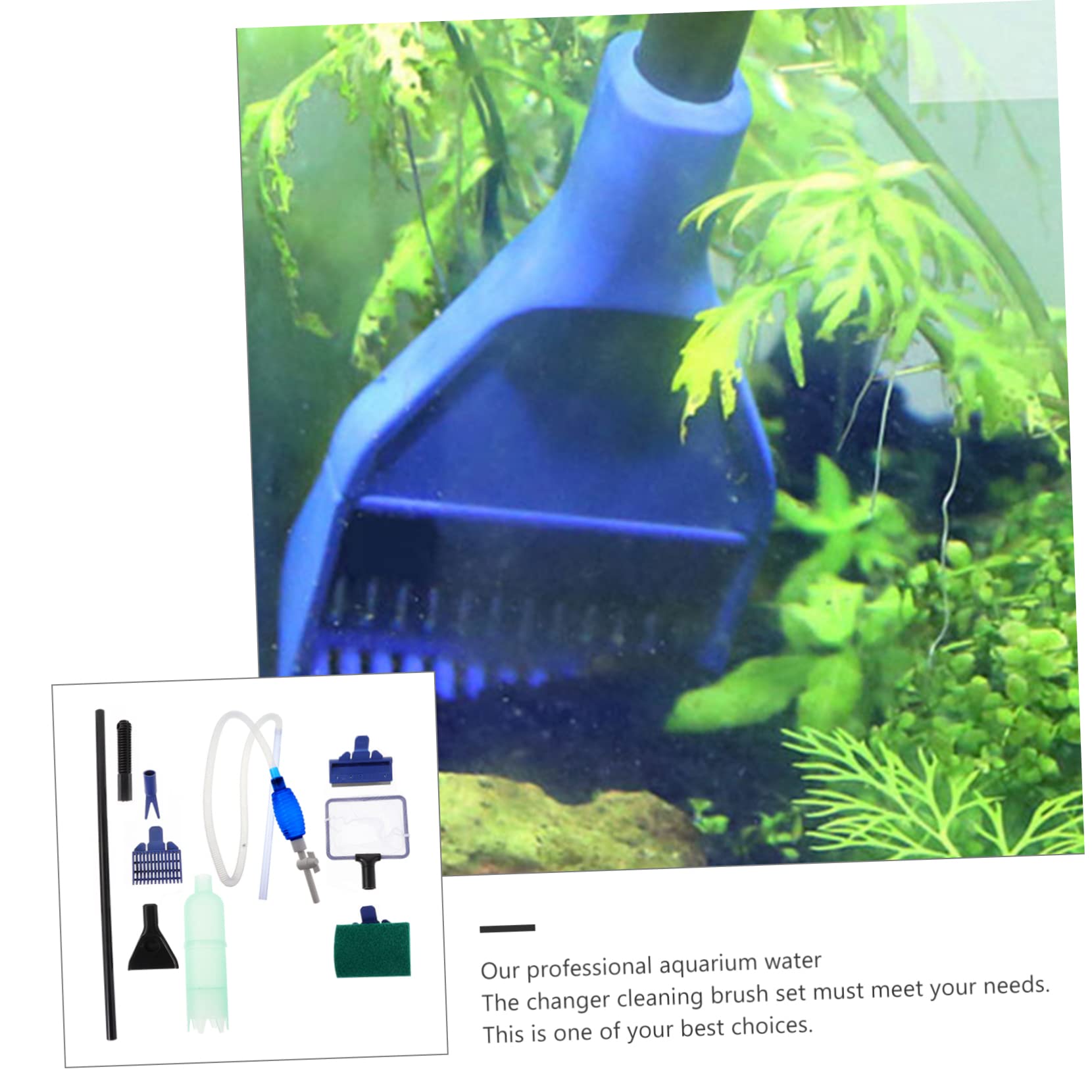 Mikikit 1 Set Professional Fish Tank Cleaning Tool Water Changer Long Handle Brush for Easy Aquarium Maintenance Flow Control for Daily Water Changes