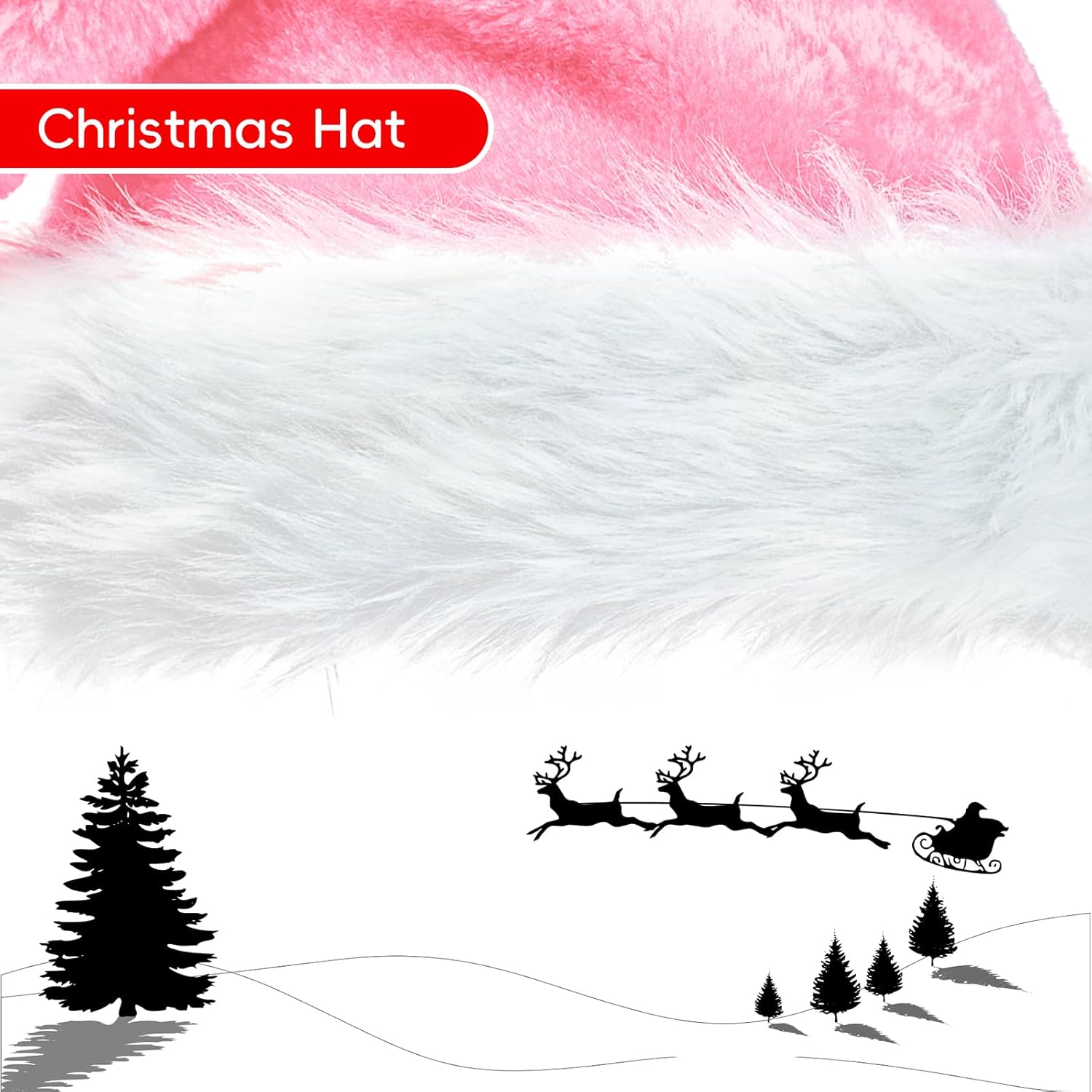 Christmas Santa Hat for Adults, Velvet Santa Hats Plush Christmas Hat for Xmas New Year Party Decorations and Supplies - Image 4