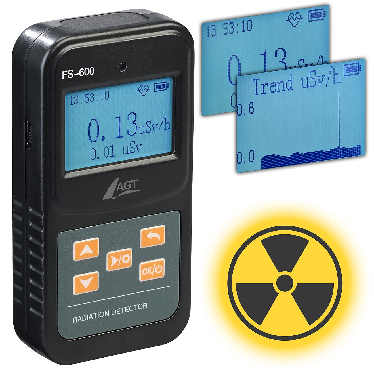 AGT Strahlenmessgerät: Digitaler Geigerzähler & Dosimeter für Alpha-, Beta- & Gammastrahlung (Geigerzähler Alpha- Beta Gamma, Alphastrahlung, strahlenmessung)