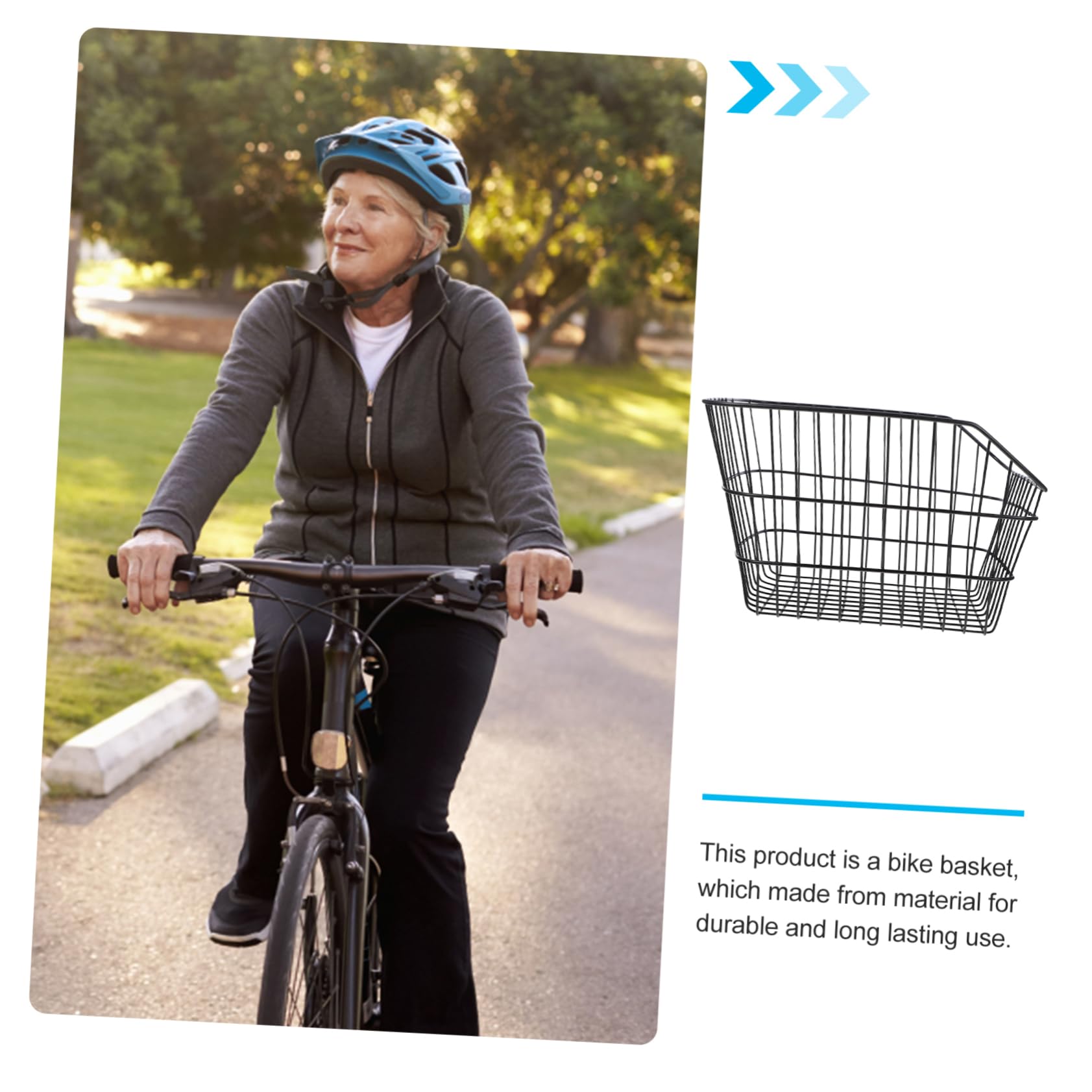 GRIRIW 1Pc Bike Basket for Cycling Accessory Design for Mountain Bikes Suitable for School Bags Groceries Elegant Black Color