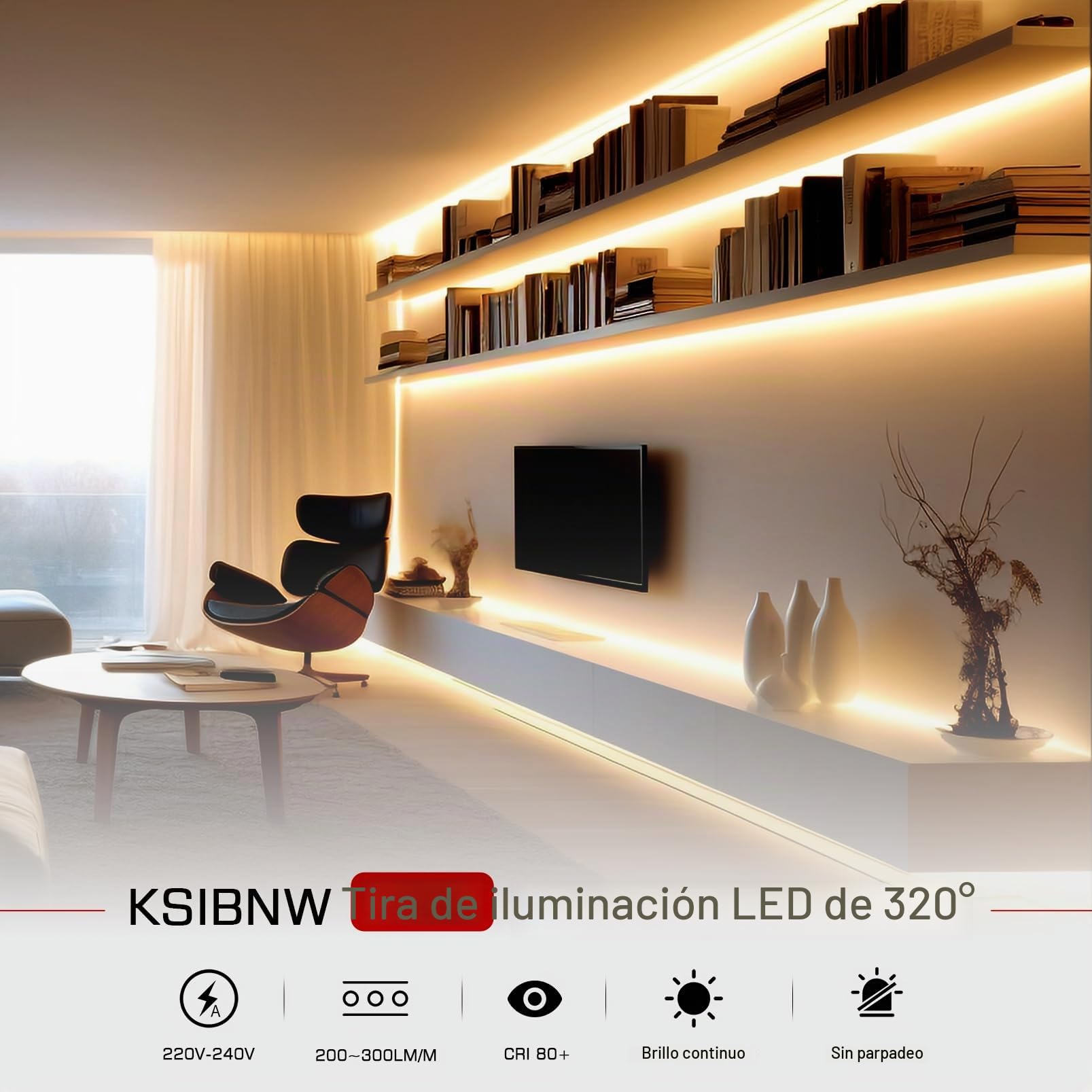 KSIBNW Tira LED Exterior de Neón 10M, 220V Luces LED Habitación LED Strip Lights Brillo de 320° Impermeable IP65 Tira de Luz con Interruptor Decoración para Exterior Fiestas Decoración, Blanca Cálida