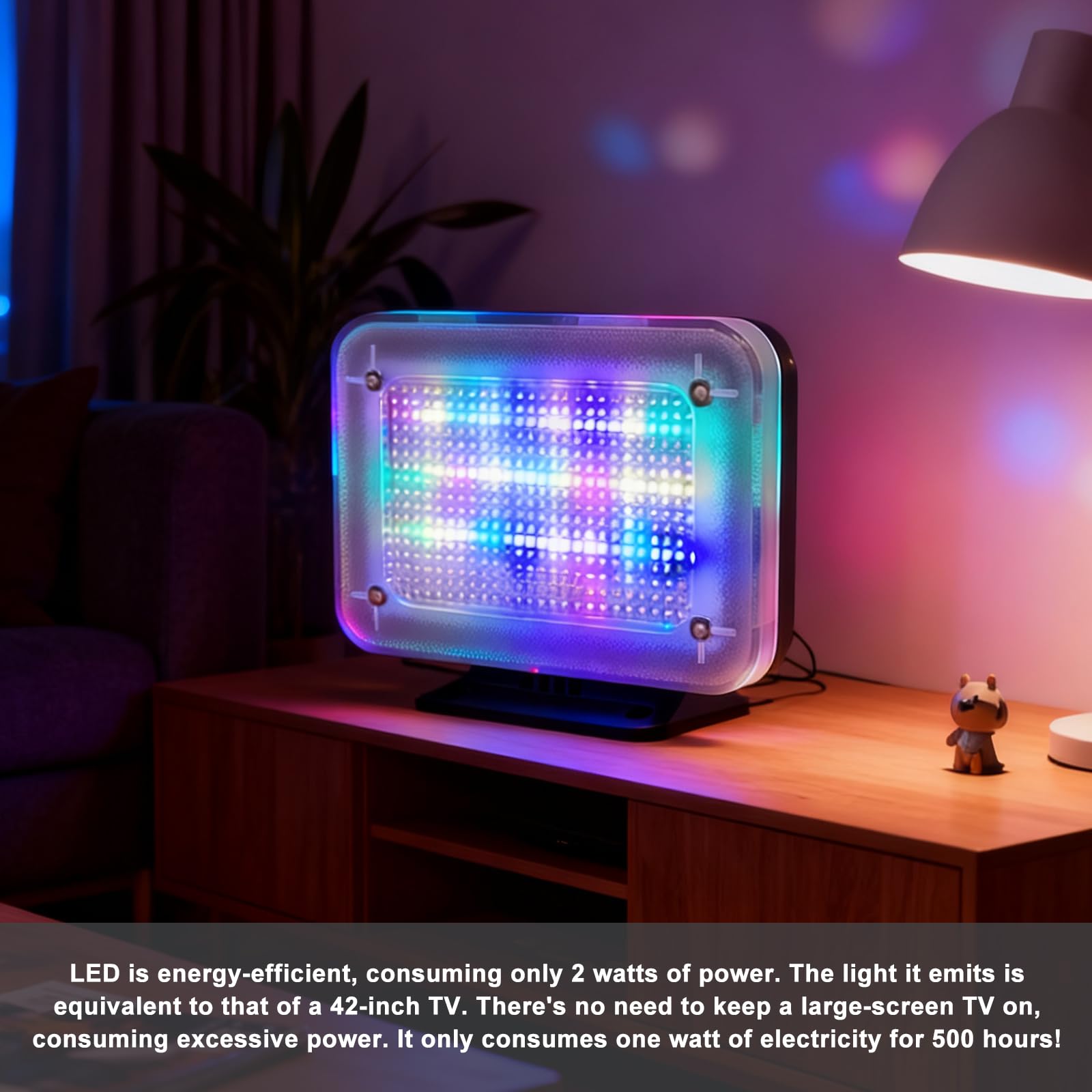 Simulateur De Télévision, Faux Simulateur TV Led avec 24 LED et 4 Programmes Sélectionnables, Lampe TV Anti-effraction avec Minuterie, Faux Simulateur De Télévision LED pour La Protection Contre