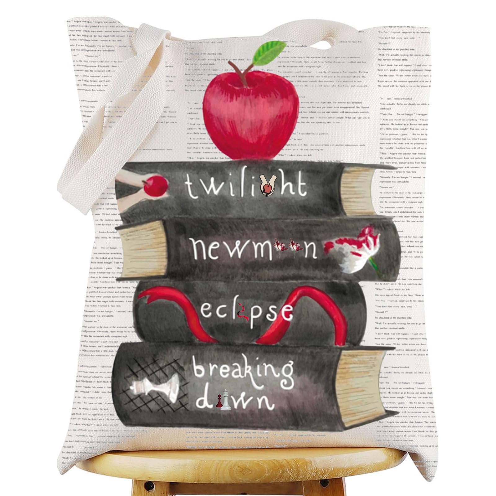 WZMPA Edward Cullen Tote Bag Bella Swan Fans Gift Edward Reusable Grocery Bag Bella Swan Merchandise | Fans Gift