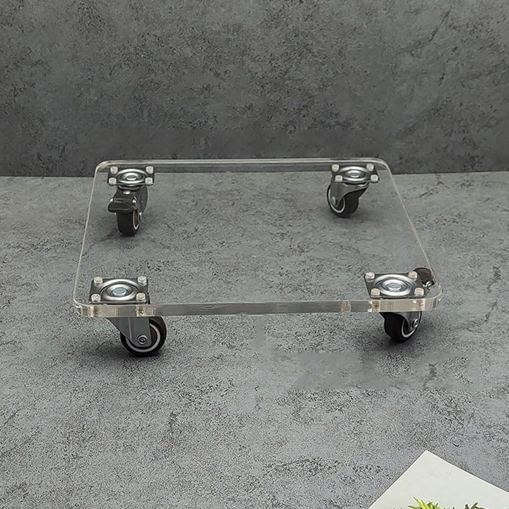 Transparenter mobiler Pflanzwagen Pflanzwagen auf Rollen für den Transport von Blumentöpfen Blumenständer für drinnen und draußen Großer Pflanzwagen (Quadrat 20x20cm)