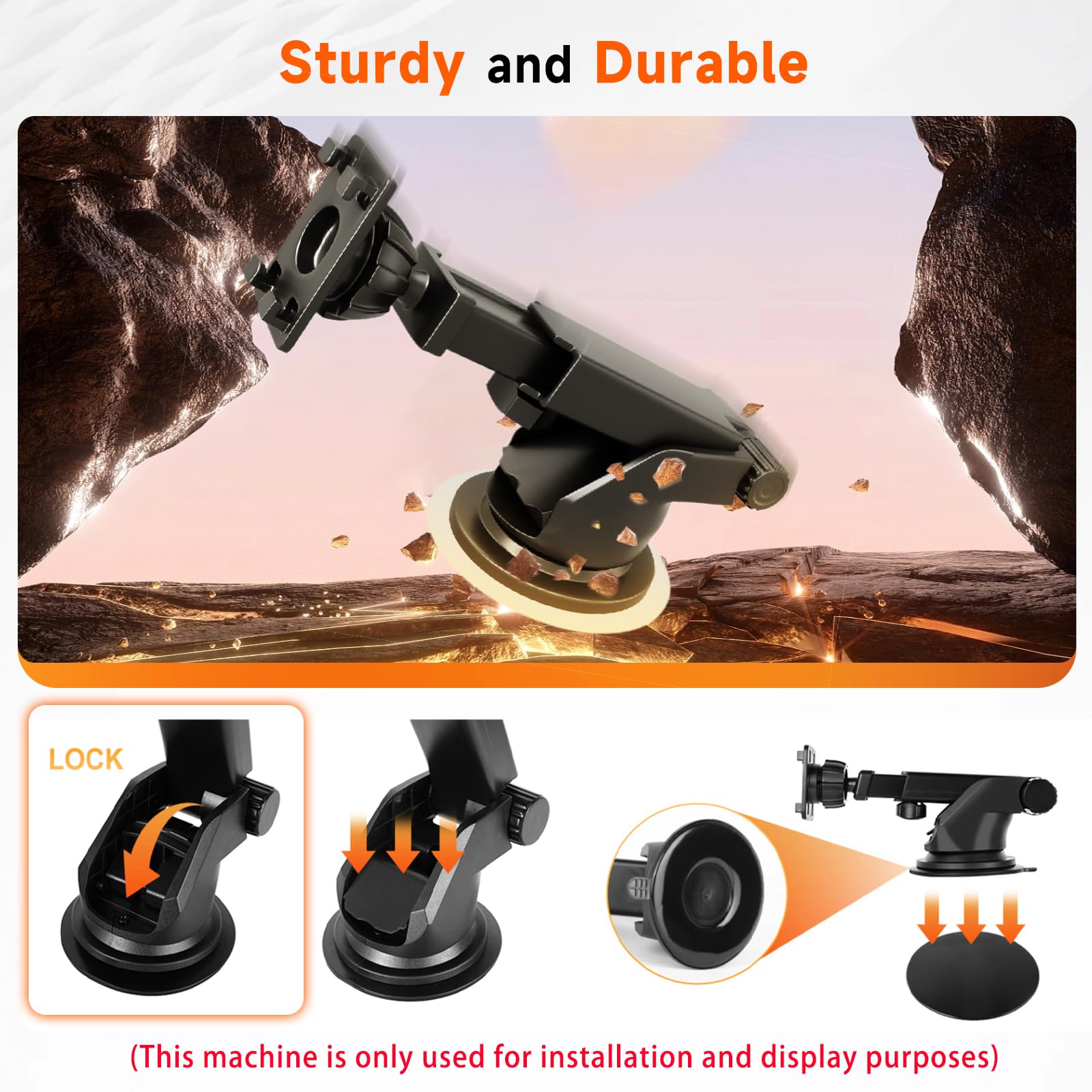 Hodozzy Supporto per Schermo Auto con Rotazione a 360°per Autoradio Carplay Portatile, Supporto Verticale per Navigatore GPS Support0 Ventosa da Cruscotto per Auto Staffa Portatile