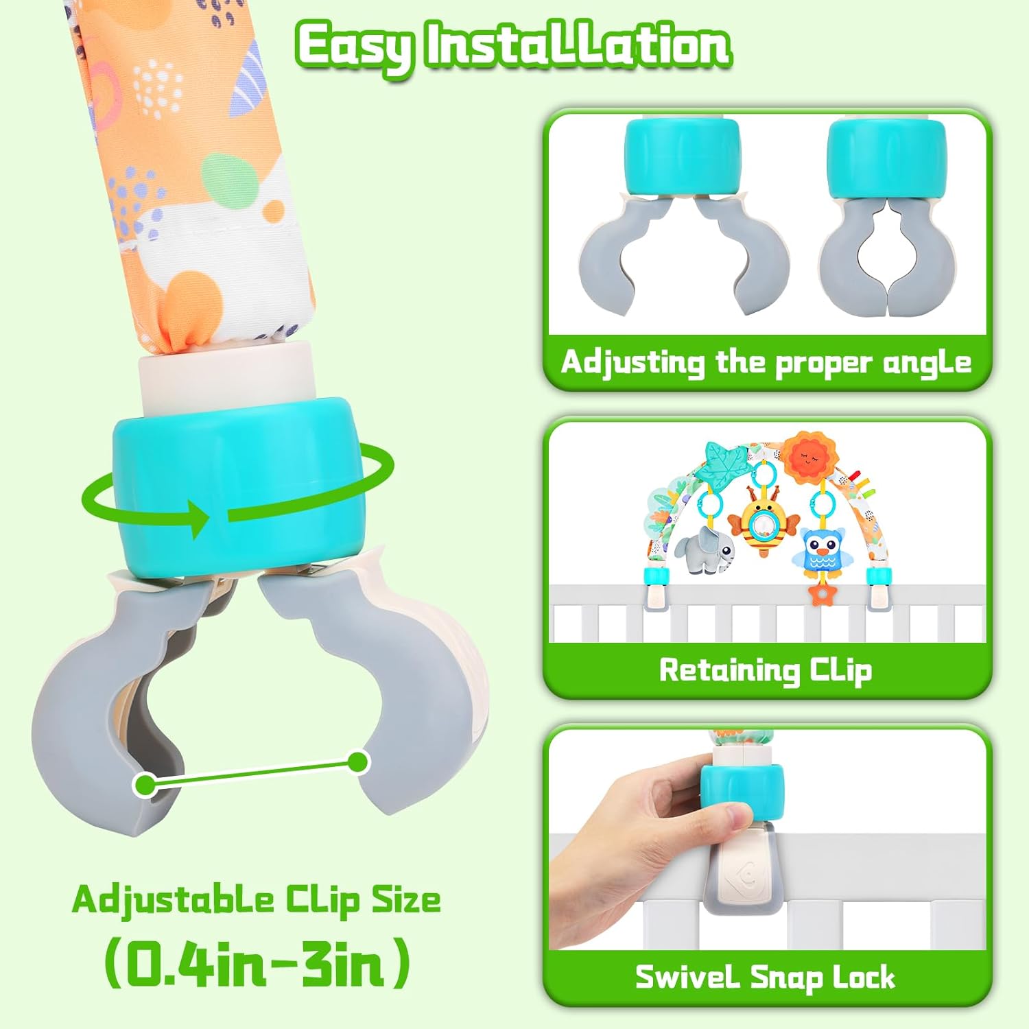 Car Seat Toys for Babies 0-6 Months,Arch Stroller Toys for Infant 0-6 Months,Mobile for Bassinet Bouncer Hanging Toys Fit for Crib,Stroller,Car Seat Shower Gifts for Baby 6-12 Months(Animals)
