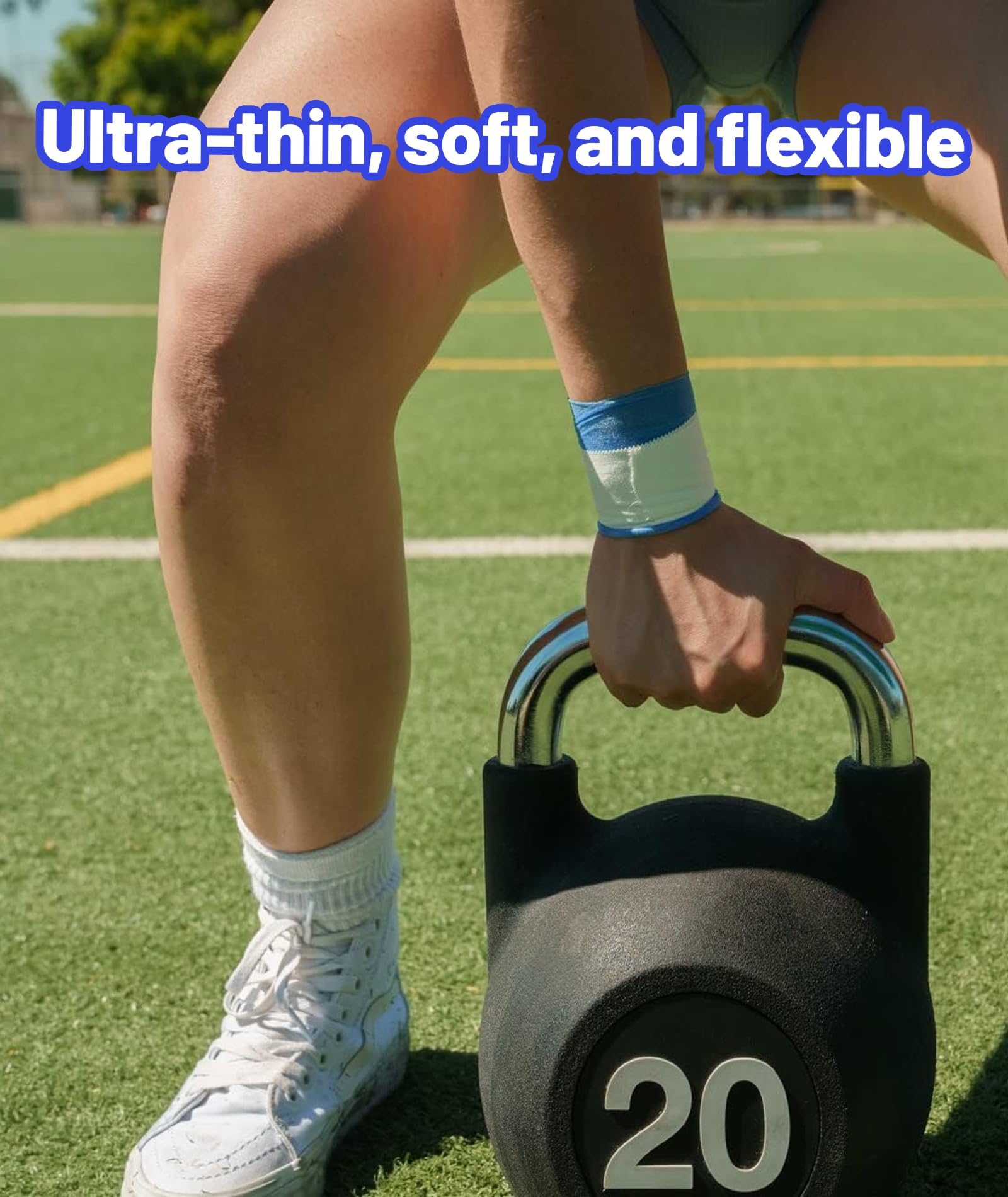 GODSDWARES Badminton Grip Tape, Cushion Wrap For Badminton Grip, Badminton Grip Roll Pre-Wrap Sports Tape 10 m × 70 mm Black (Blue) 1