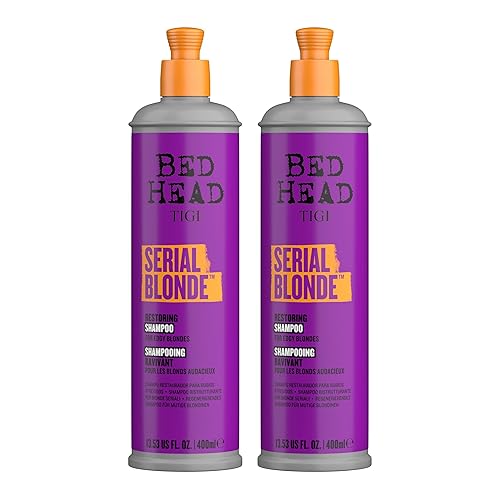 Bed Head by TIGI Serial Blonde Shampoo para cabello rubio dañado, 13.53 onzas líquidas (paquete de 2)