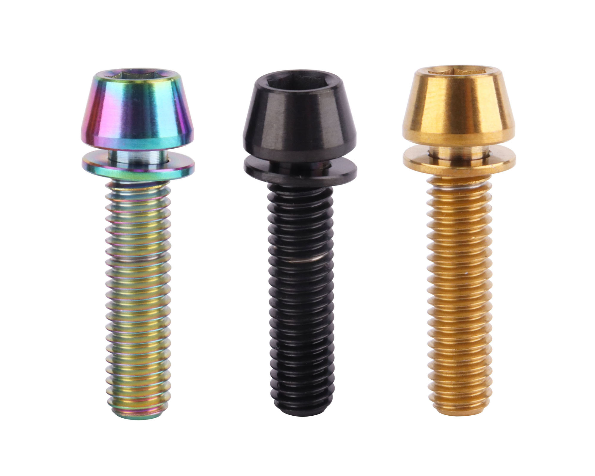 Image of 4Pcs Titanium Bolt M6 x 25mm Allen Hex Bolts with Washers Screw for Bicycle V Brake Hub Fixed (Black)