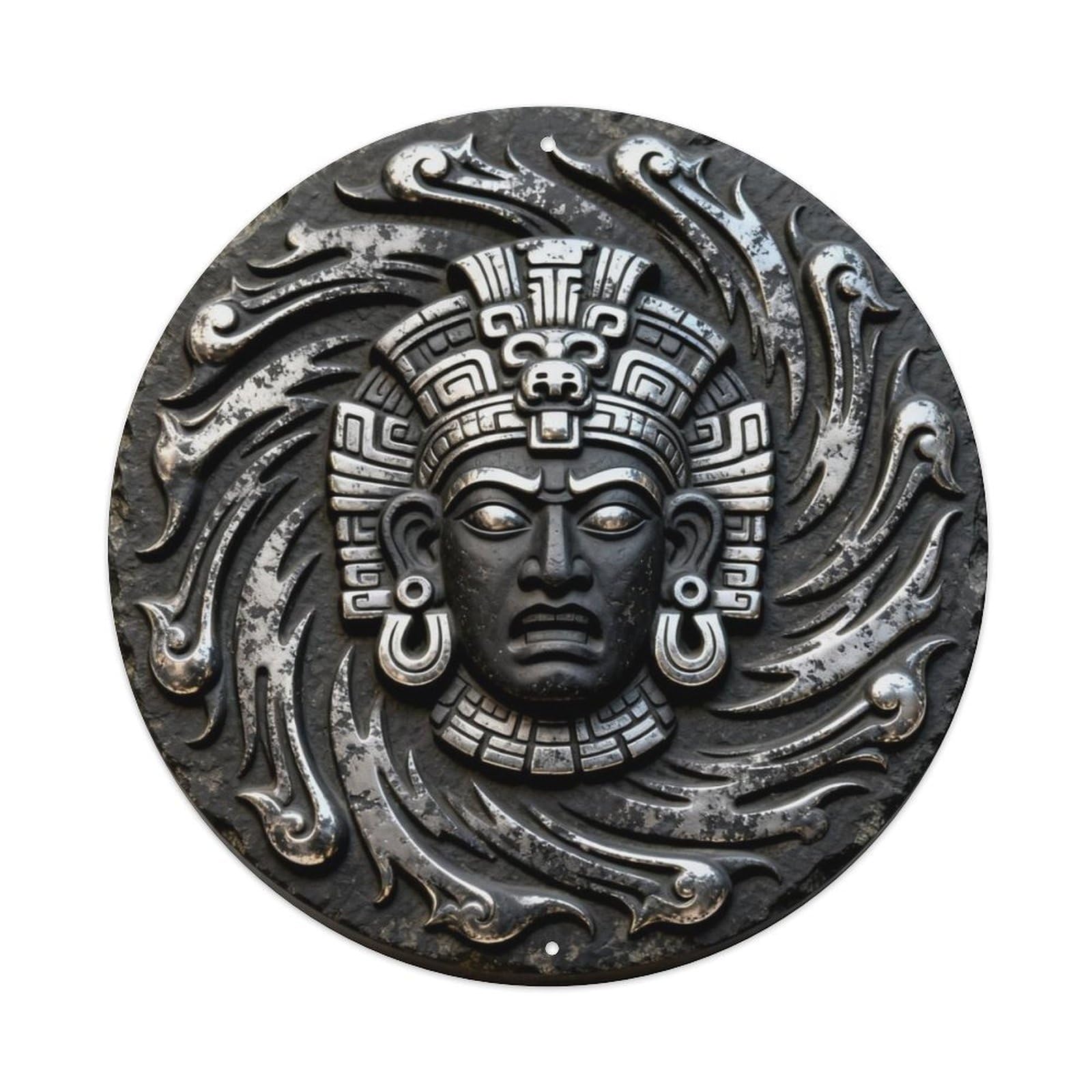 Huracan Storm Wind Maya Metal Tin Sign Plaque