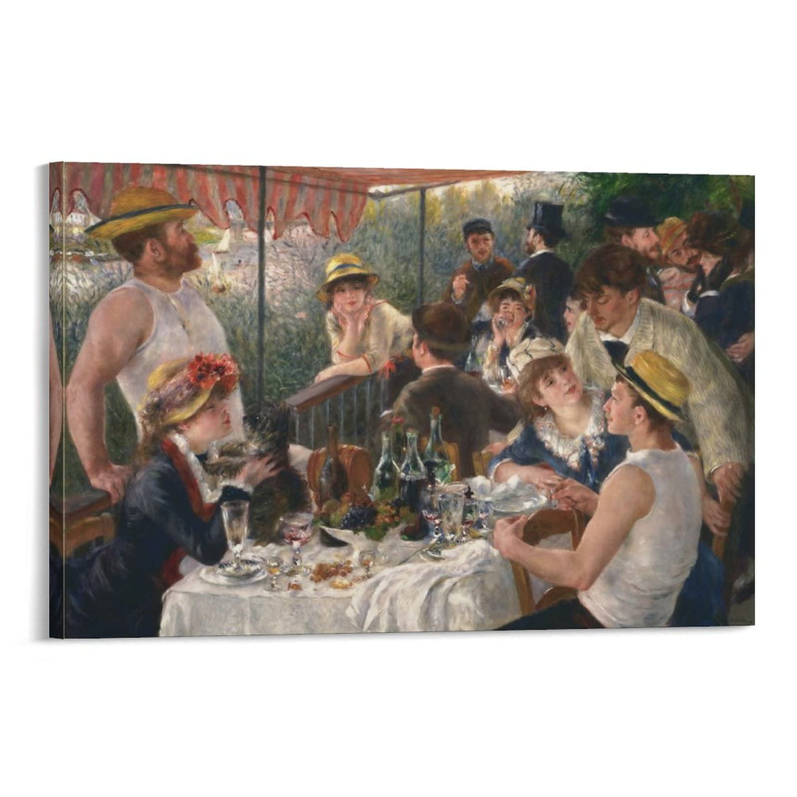 BACION Pierre-Auguste Renoir Oil Paintings, The Luncheon of The Boating Party Wall Art Canvas Print Painting Wall Decor Set of Ornaments for Walls Bedroom Living Room โ image 1