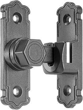 INIRET Grey Barn Door Latches,Aluminum Alloy 90/180 Degree Gate Lock,Right Angle Door Lock Latch,Flip Gate Latches Hardware,Door Security Door Latch Lock fo Cabinets,Bathroom,Barn Door