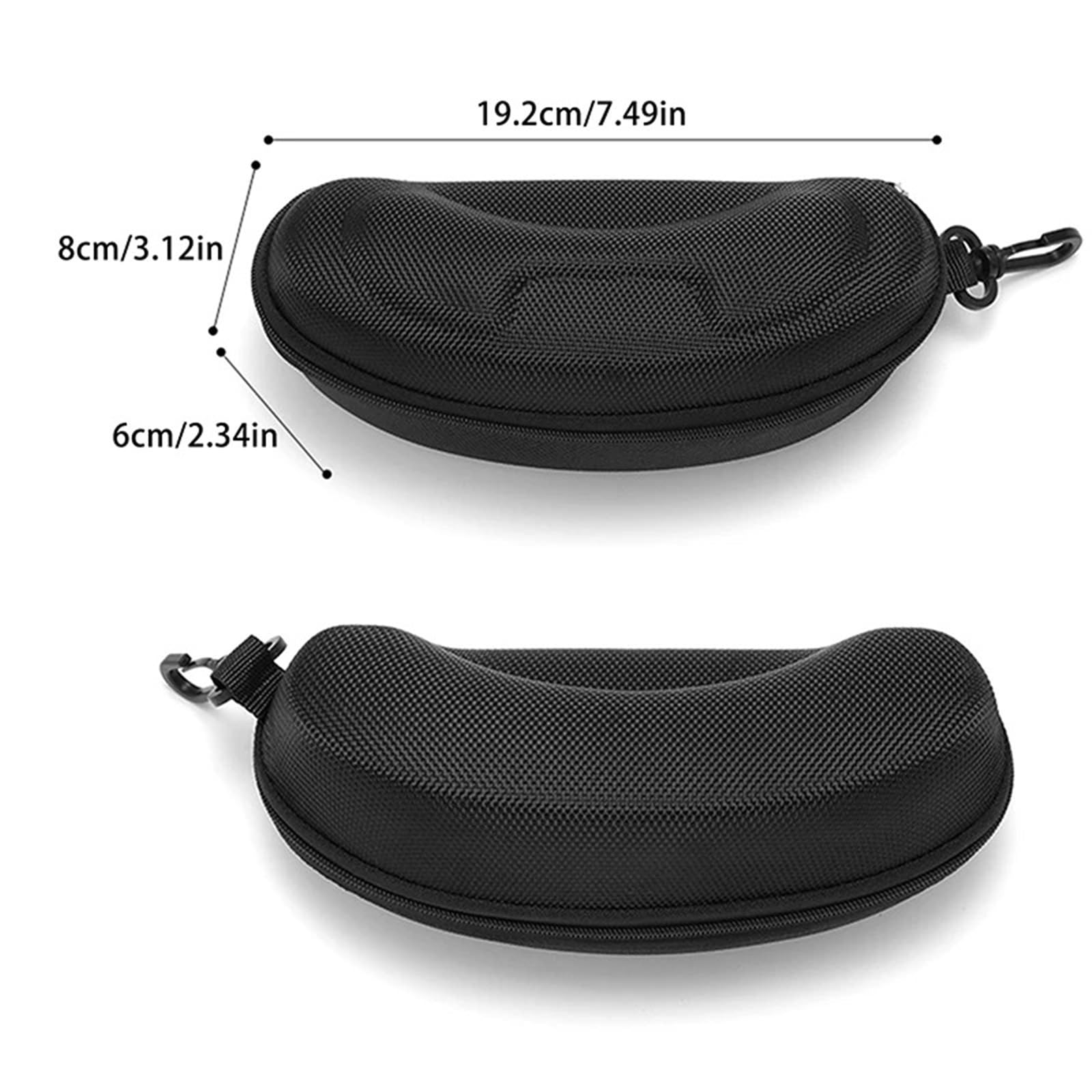 funda gafas Estuche Portátil For Gafas Con Mosquetón Protector Rígido For De Sol Negras Cremallera