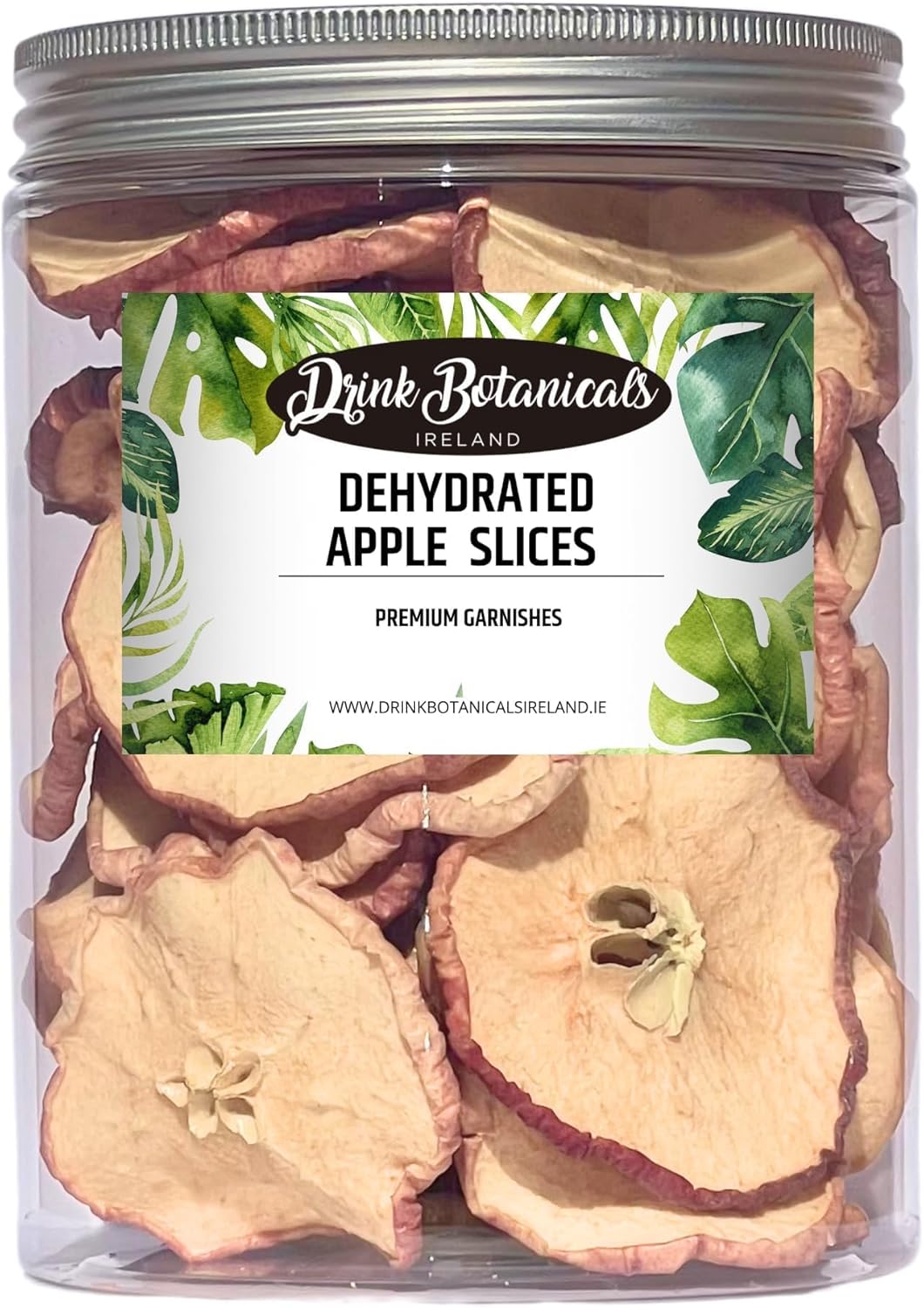 Drink Botanicals Ireland | Dehydrated Dried Apple Slices | 40 + Slices | 100% Natural | Non GMO, Vegan | Apples for Garnishing Cocktails, Baking, Sauces, Cakes, Decoration | 135 Grams, 4.76 Oz | Jar