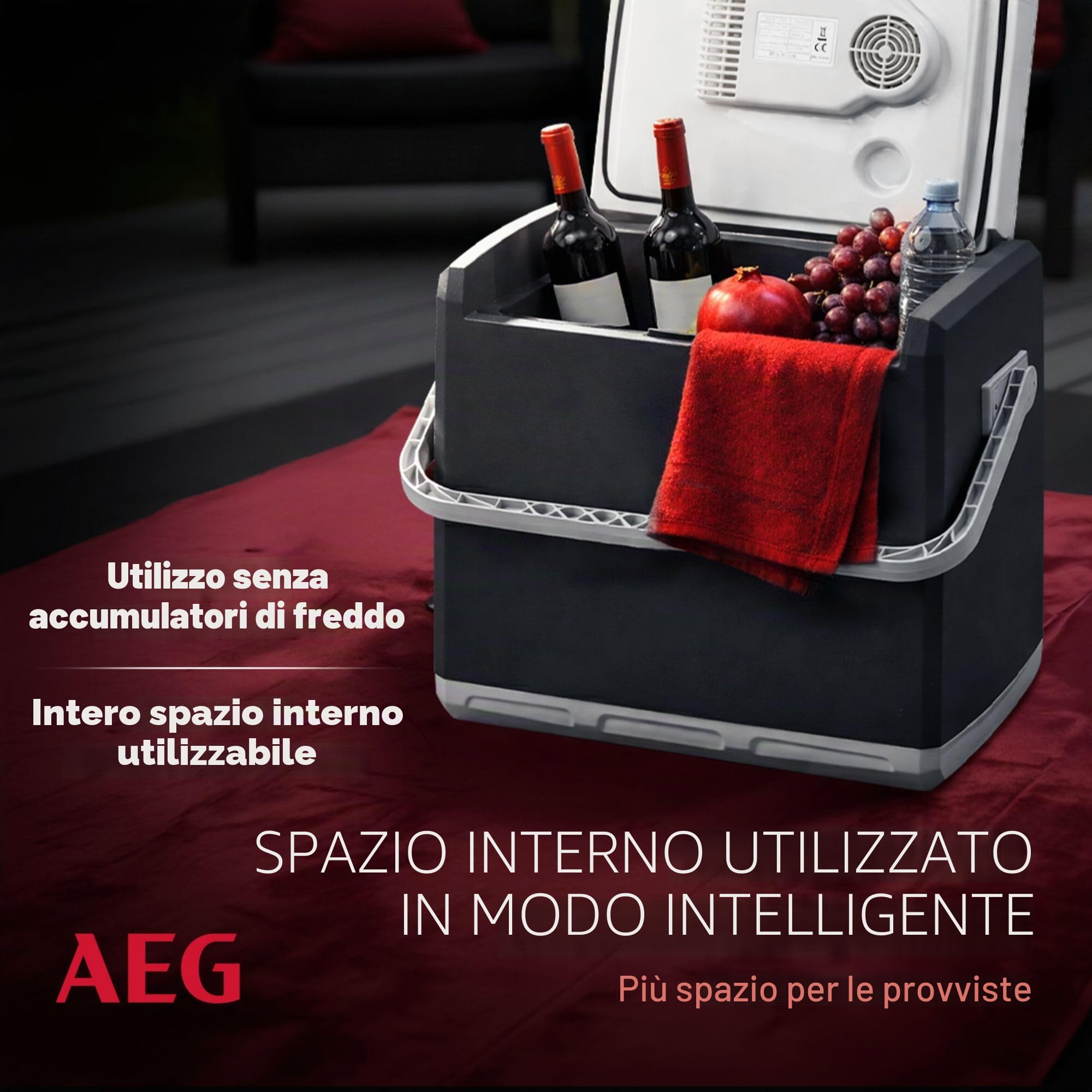 AEG Automotive 10697 Frigorifero termoelettrico KK, 28 litri, 12/230 Volt, per auto e presa