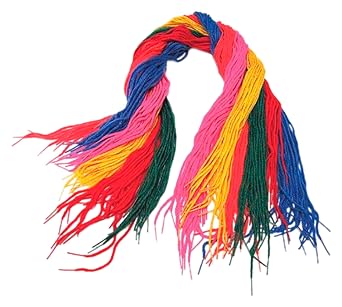 Pepperell Braiding Tipped Yarn Lace, 36 Inches, Assorted Bright Color, Set of 144