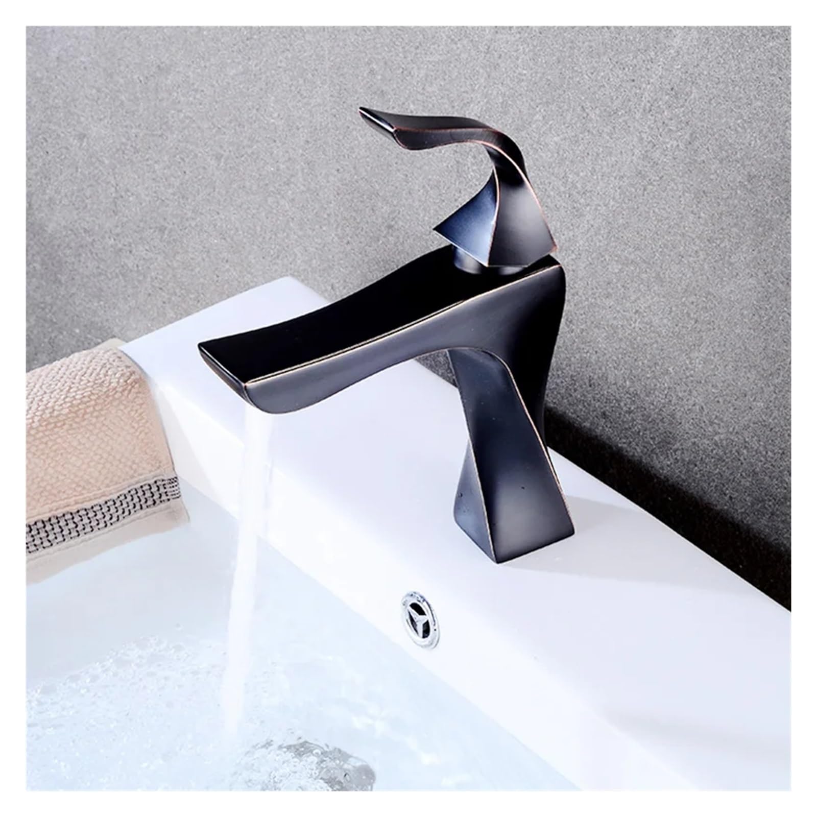 Robinet de cuisine noire durable avec mélangeur de bassin élégant LWX