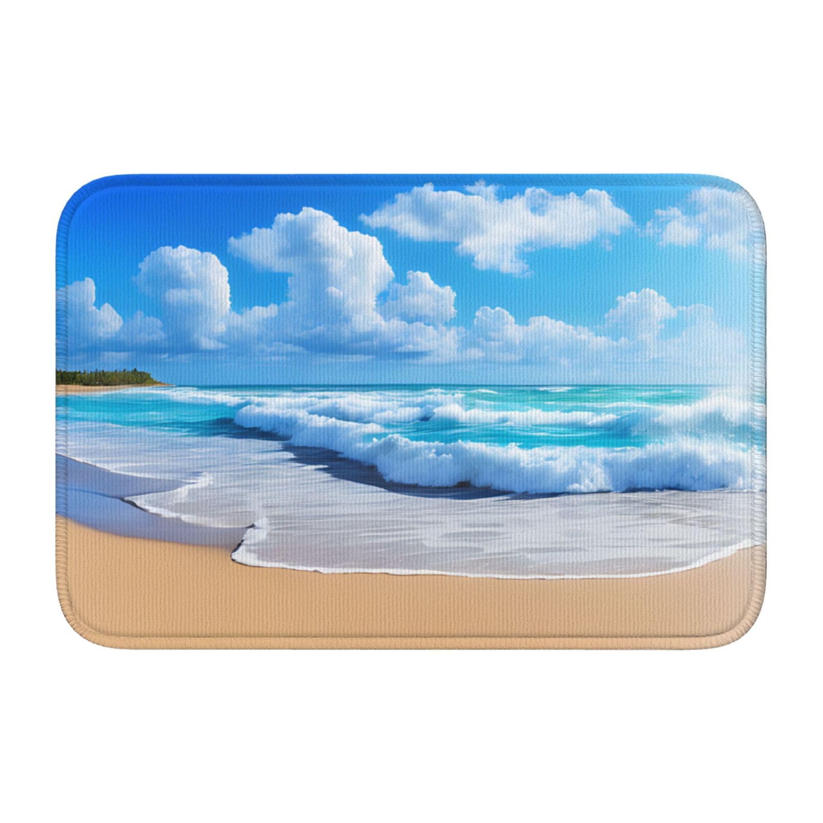 ASPOIJHN Beach And Sea Entrance Carpet Indoor And Outdoor Non-Slip Door Mat Front Porch Rug For Kitchen Bathroom Balcony 40 X 60 Cm