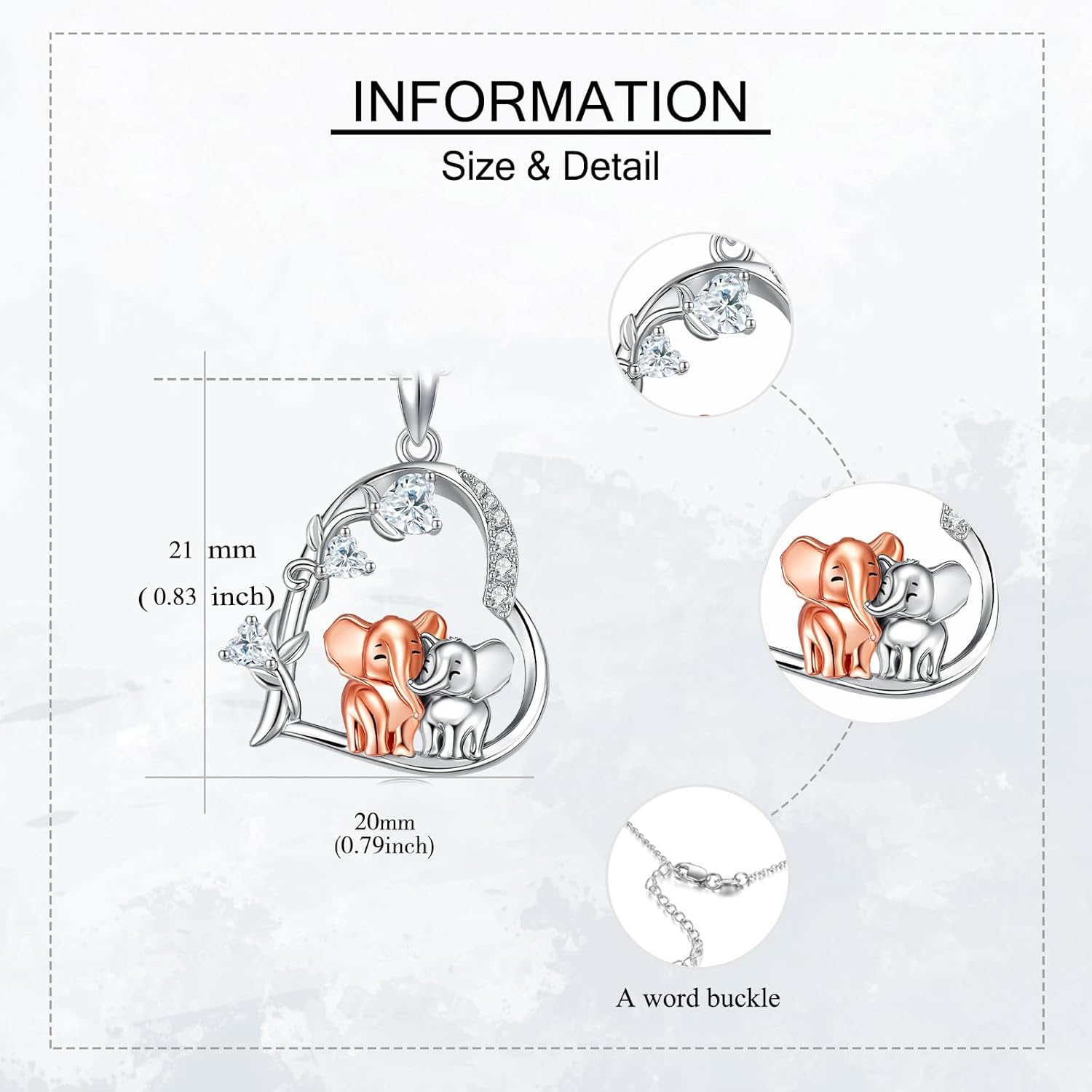 Elephant Necklace S925 Sterling Silver Heart Elephant Pendant Necklaces Elephants Jewelry Gifts for Women Wife Mom - Image 4