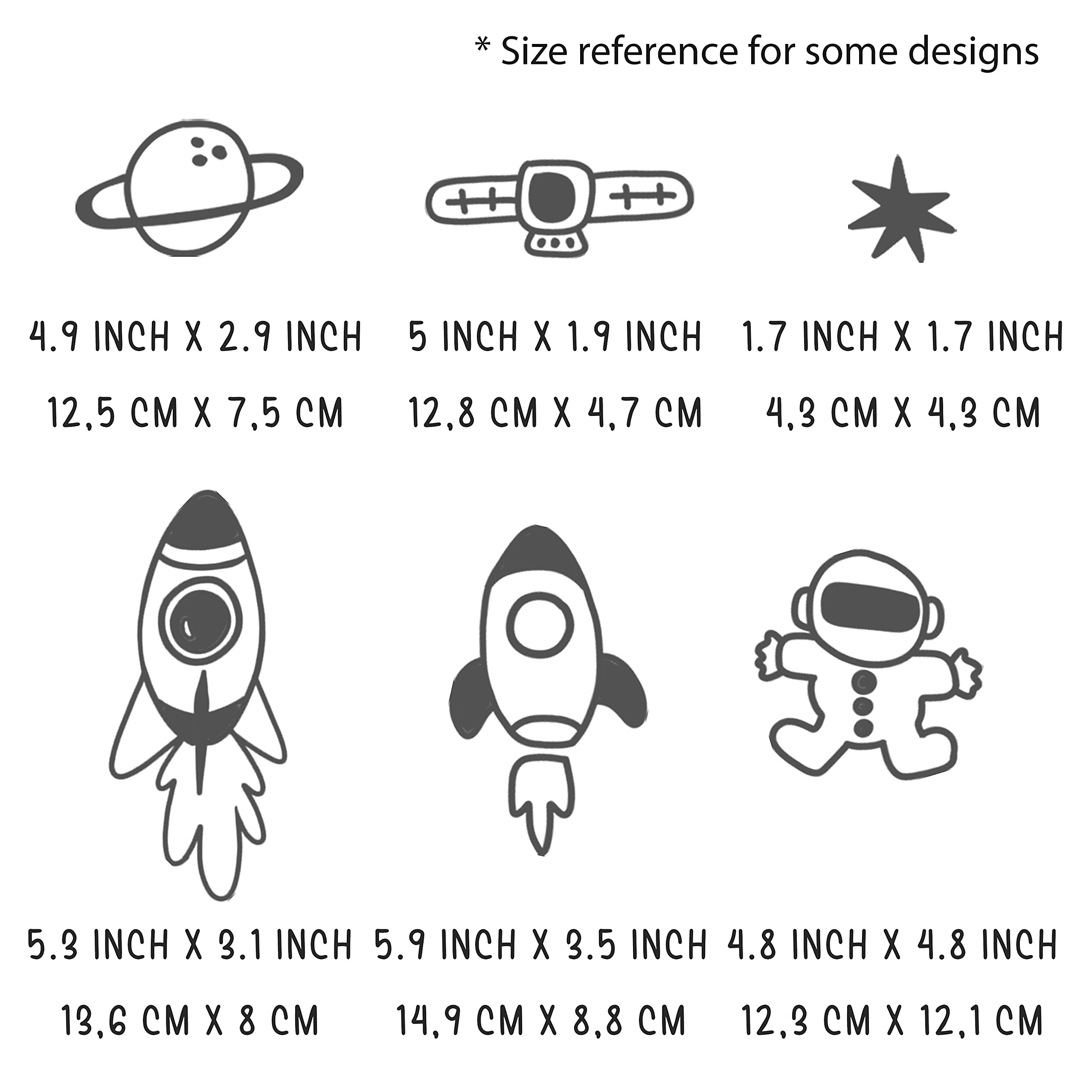 40 Piece Grey Space Vinyl Wall Decal Set - Sun, Moon, Stars, Planets, Astronaut For Nursery, Kids Room