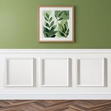 3 Set 16x16 Inch Pre-Cut Accent Wall Molding Kit, White Paintable Premade PS Wainscoting Panels for Interior Walls Home Decor Requires Adhesive
