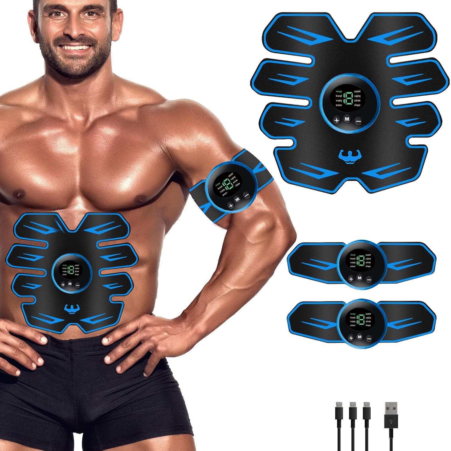 Elettrostimolatore Muscolare, Cintura Elettrostimolatore per Addominali, ABS Trainer/Toner per Addome/Braccio/Vita/Gambe