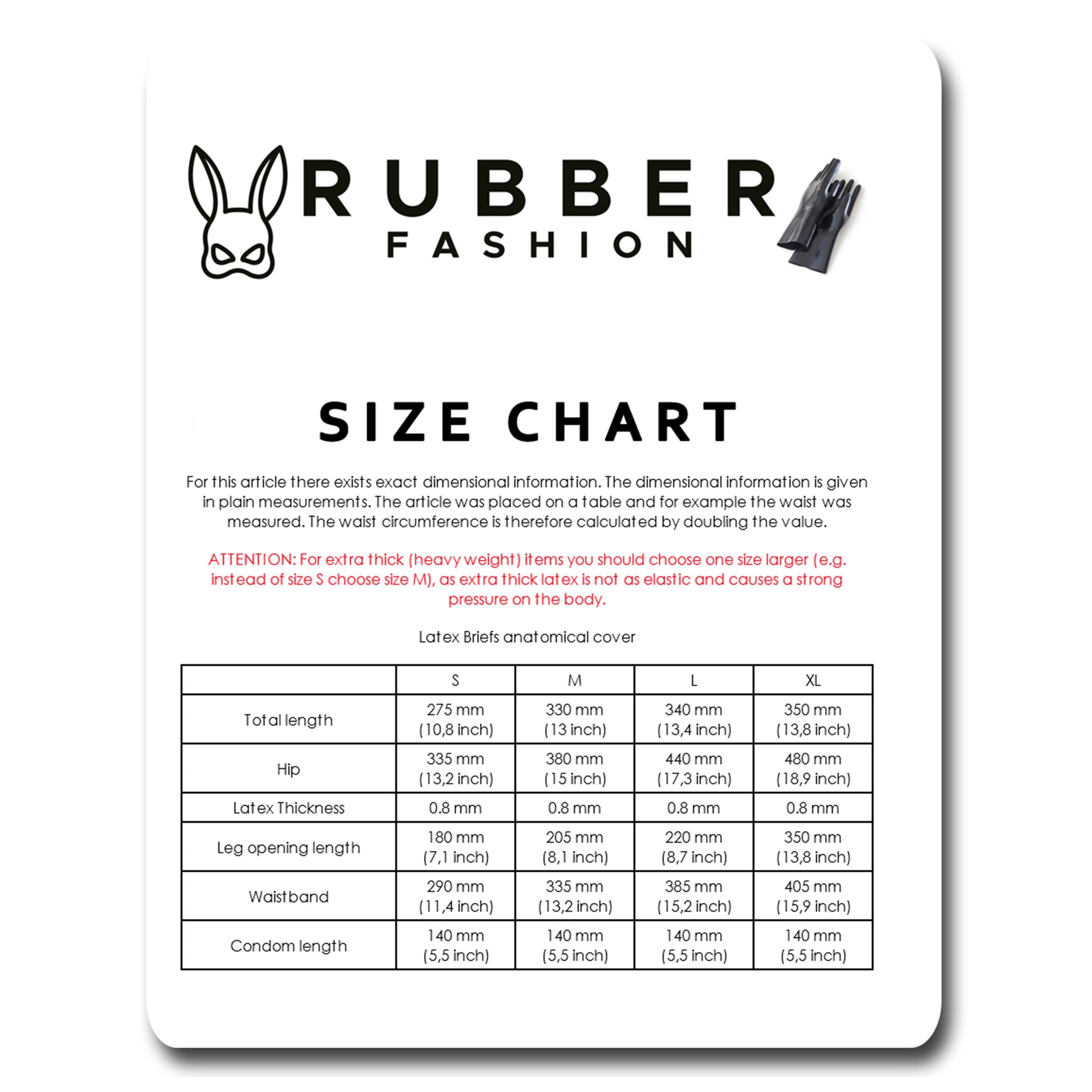 Rubberfashion Latex Slip mit Penishülle - Kurze extra Dicke Rubber mit Kondom - Latexhose für Herren schwarz 0.8mm M