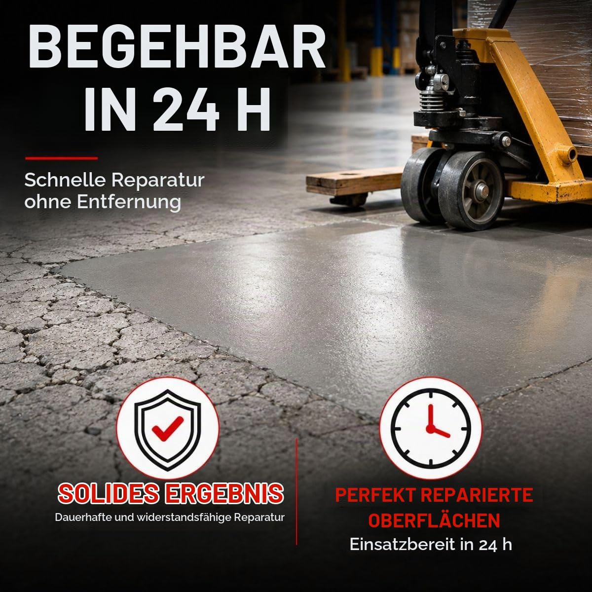 Epoxid-Reparaturmörtel für Löcher und Schlaglöcher: DURPOX - 5 kg | Repariert Beton, Löcher und Schlaglöcher, zirkulierbar, abriebfest, staubdicht, innen und außen. Arcane Industries