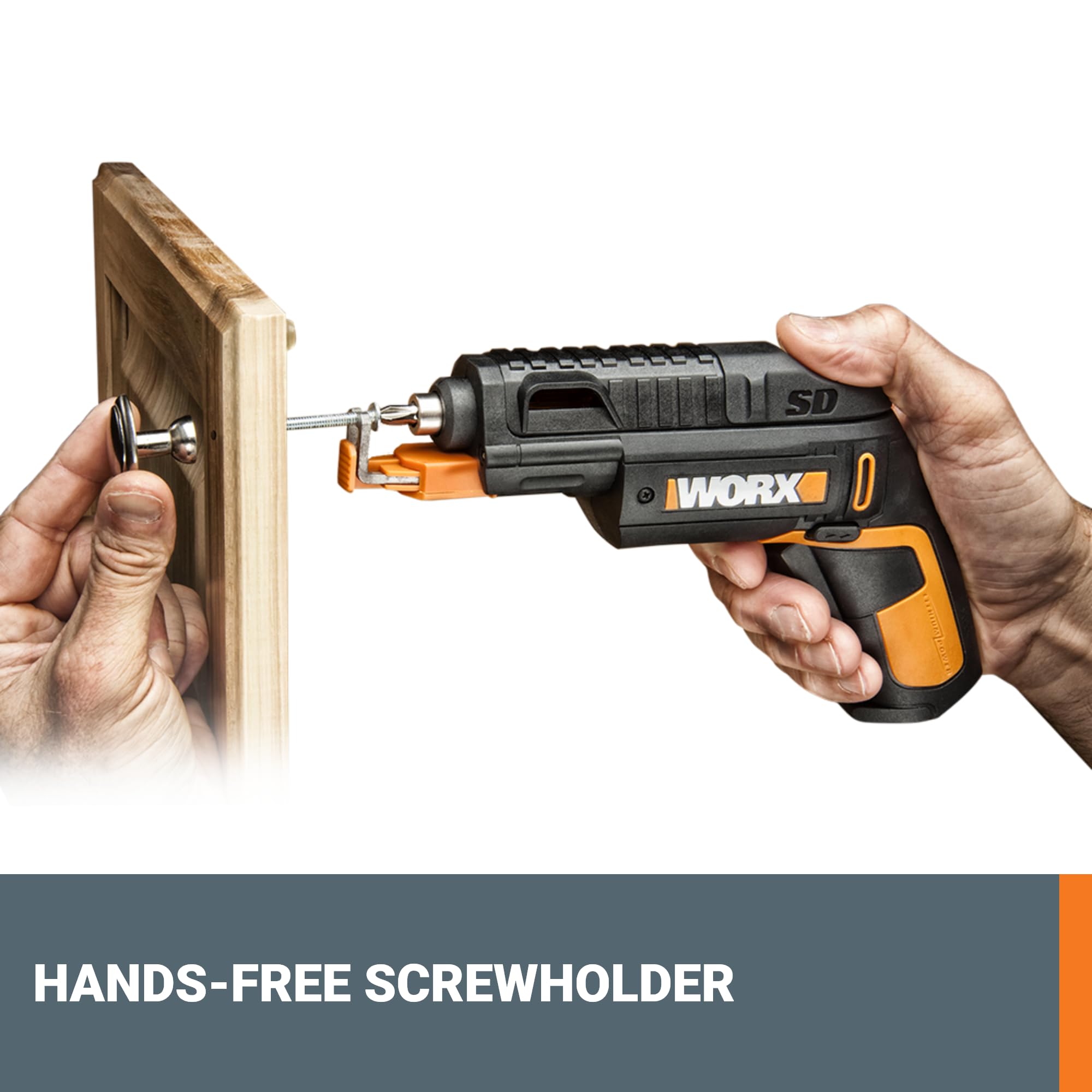 WORX Cacciavite elettrico da 4 V, set di cacciaviti elettrici ricaricabili senza fili con 6 punte, supporto per vite, cavo di ricarica USB tipo C - WX255L.5