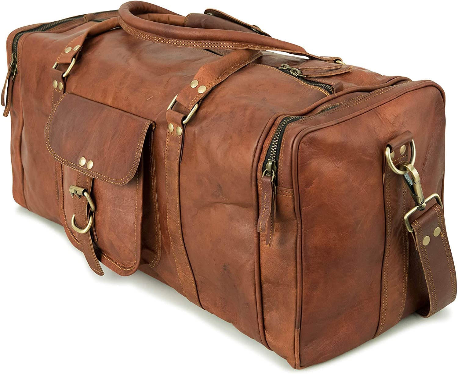 Znt Bags Leather Duffel Bag Travel...