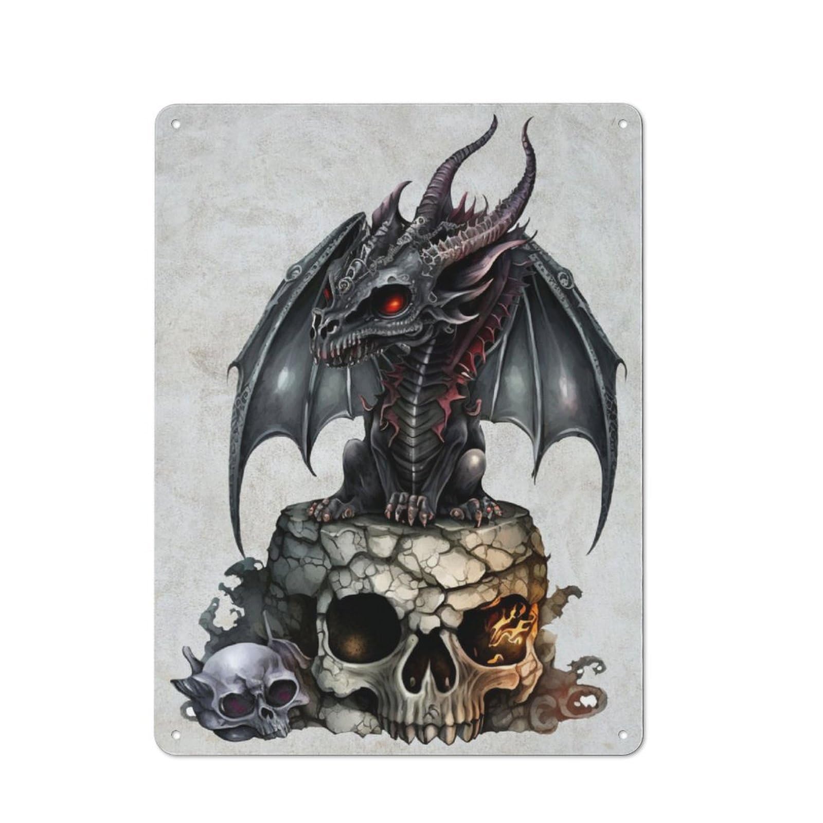 Junmoney The Black Dragon For Garden Room Or Summerhouse, Vintage Tin Sign 40X30cm, A Metal Wall Feature For Garden Rooms And Summerhouses