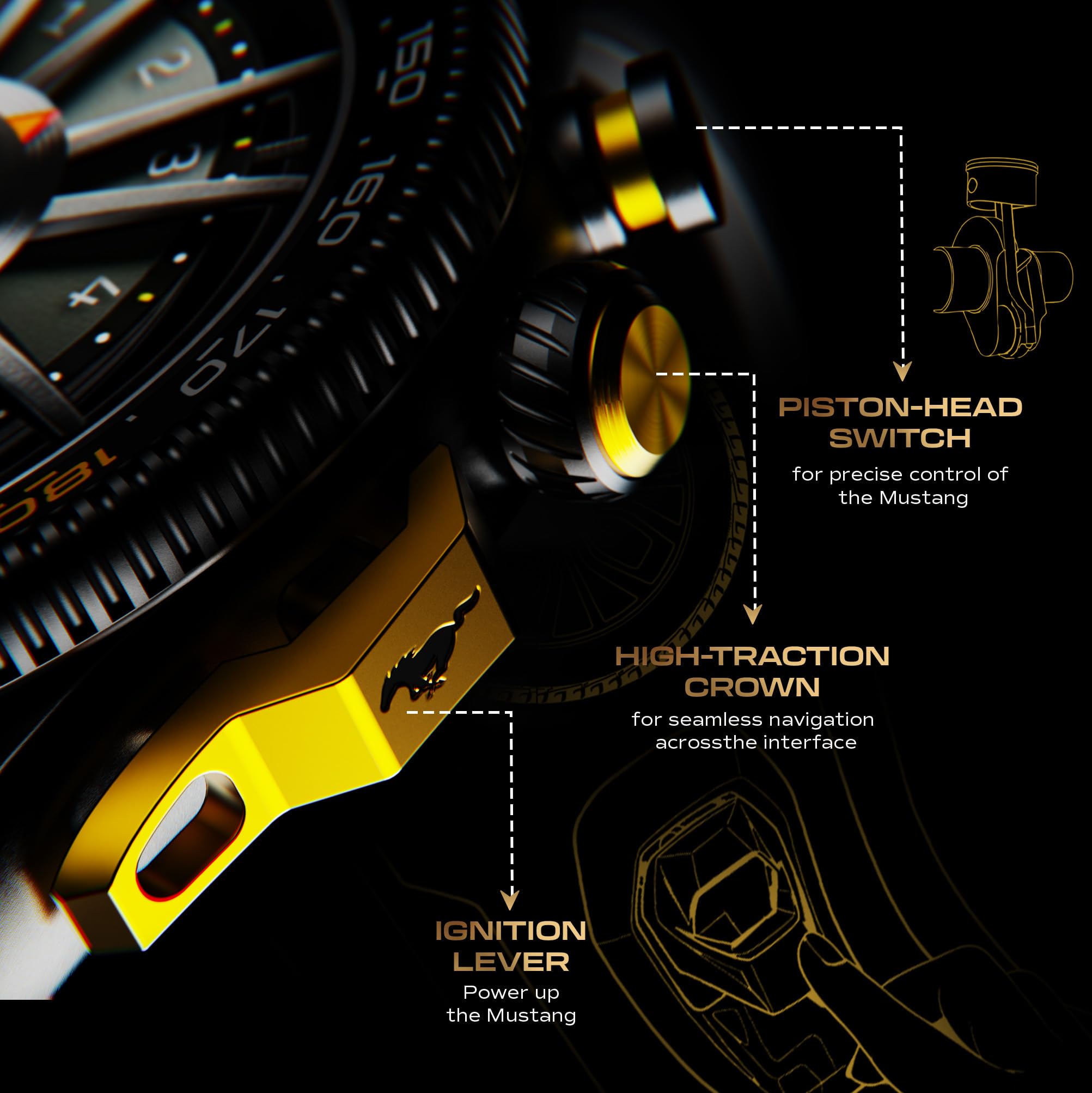 GOBOULT Newly Launched Mustang Stallion Smart Watch 1.43'' AMOLED Display, Rotating Bezel, BT Calling, 200+Watchfaces, 700 Nits Brightness, AI Voice Assistant, SpO2 Monitoring (Nitro Black) — Amazon image 4