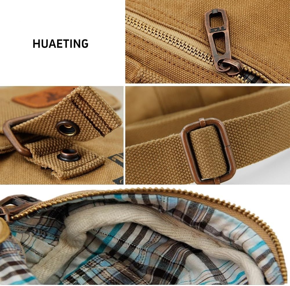 Vintage Canvas Messenger Bag Small Crossbody Bag Mini Shoulder Bag for Men and Women Casual Travel Purse Bags Sling bag