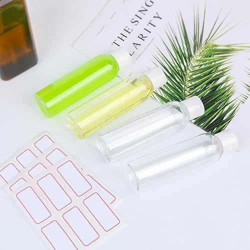 Miniatura 6 de Trendbox Botellas vacías de plástico transparente de 4.1 fl oz4 onzas con tapa abatible, recipientes de viaje sin BPA para champú, lociones, jabón