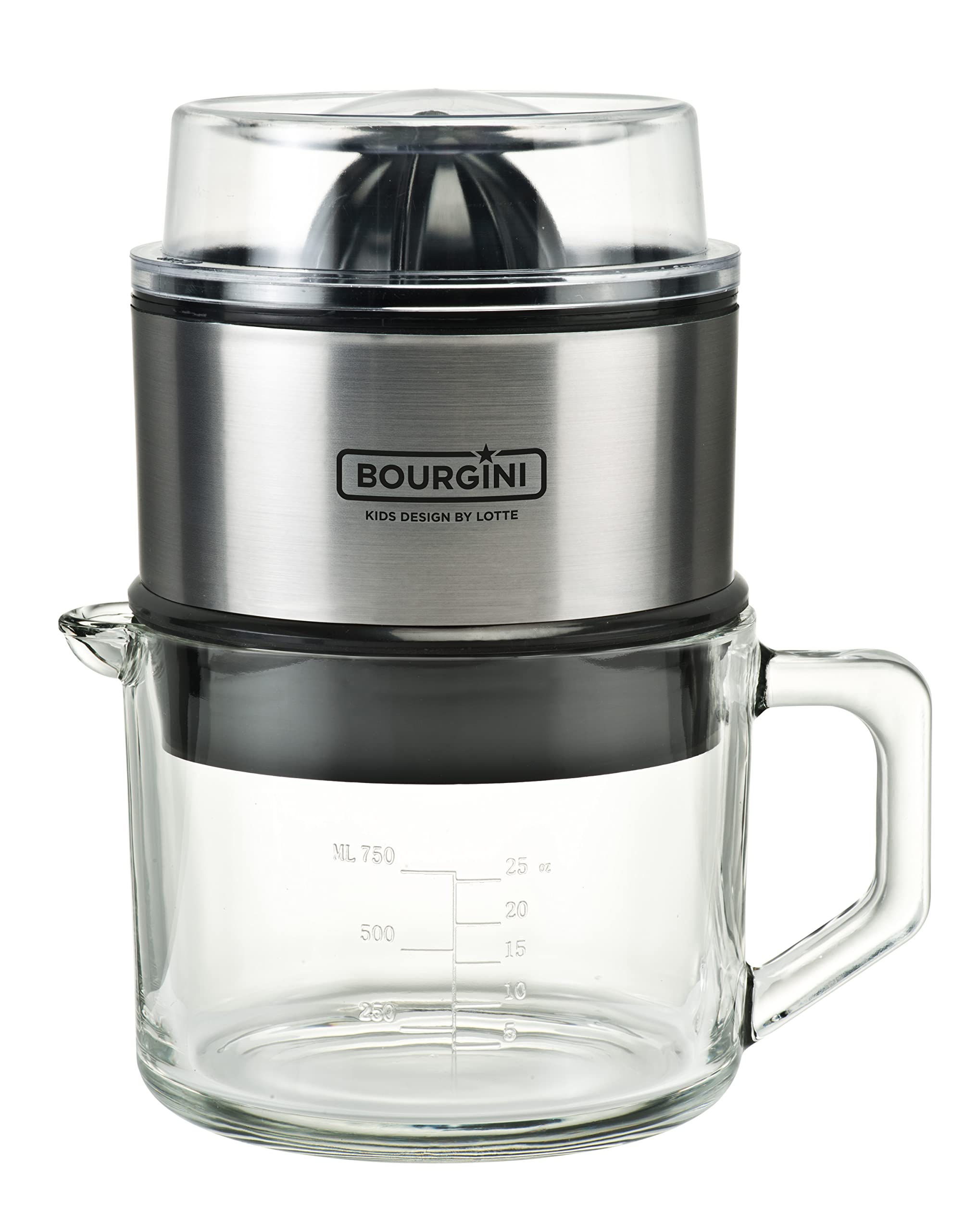 BOURGINI - Lotte Juicer Deluxe - Caraffa in vetro da 0,75 litri, colore: Argento