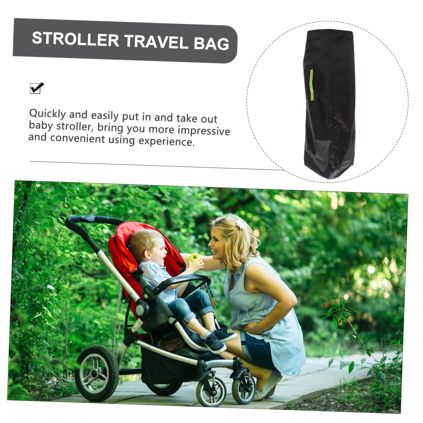 SUPVOX Borsa per Passeggino da Viaggio per Aereo, Oxford Nero, Protegge Passeggino e Offre Accesso Pratico per Gate Check e Viaggio