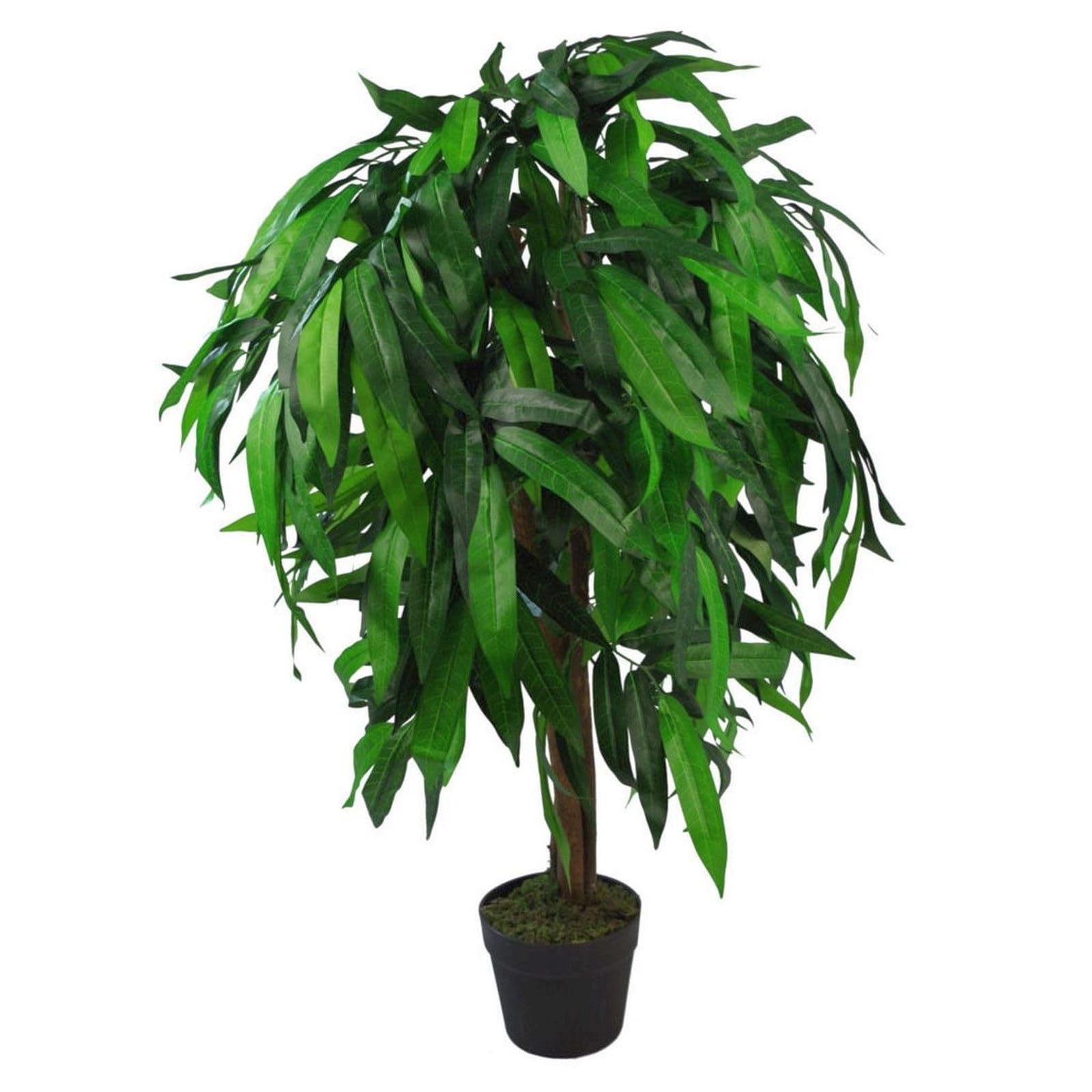 Leaf Design UK 100cm Artificial Mango Plant Tree - Realistic Green