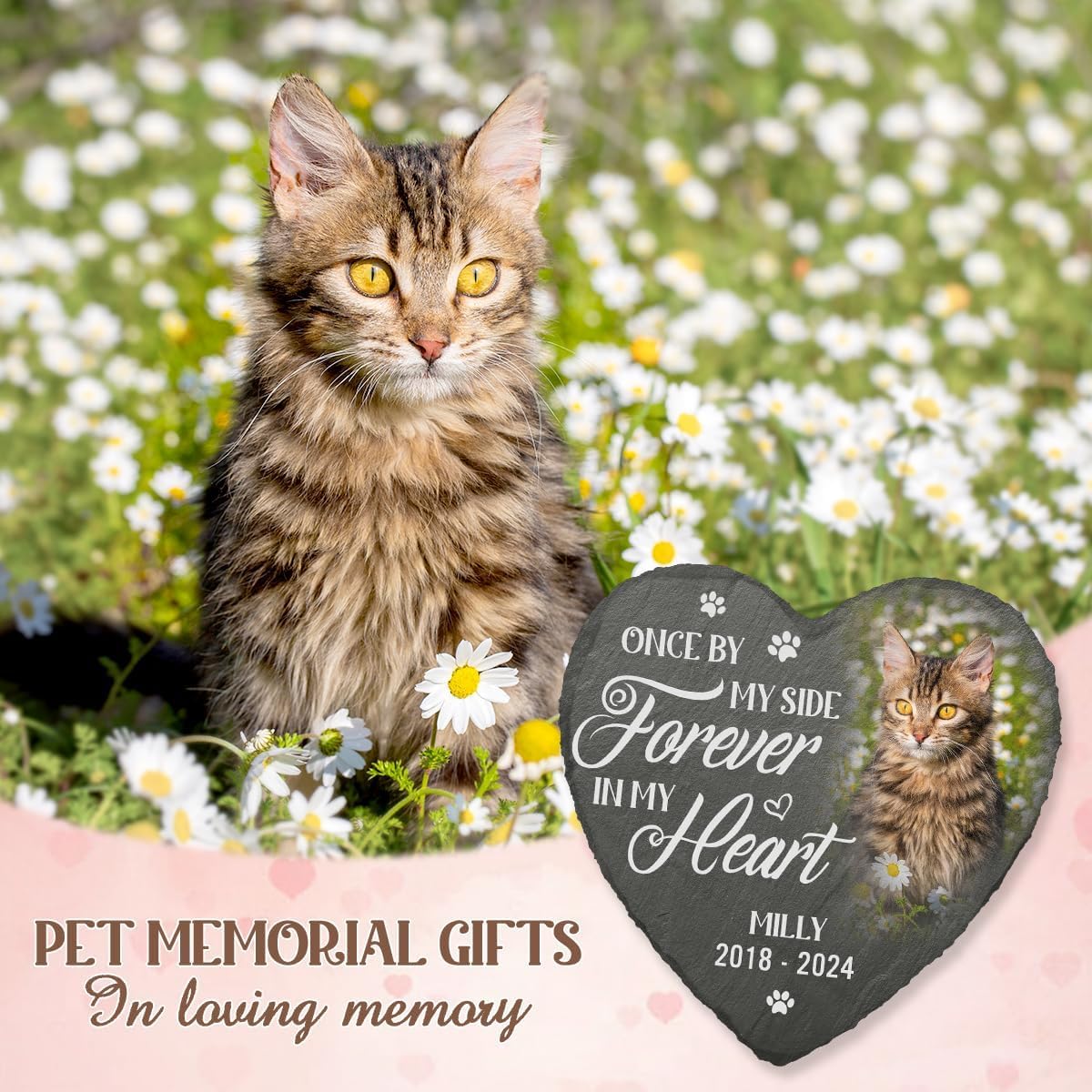 DOPTIKA Custom Photo You Would Have Lived Forever Personalized Photo Cat Memorial Gifts for Loss of Cat, Cemetery Decorations for Grave, Cat Sympathy Gifts, Cat Garden Decor, Pet Memorial for Cats