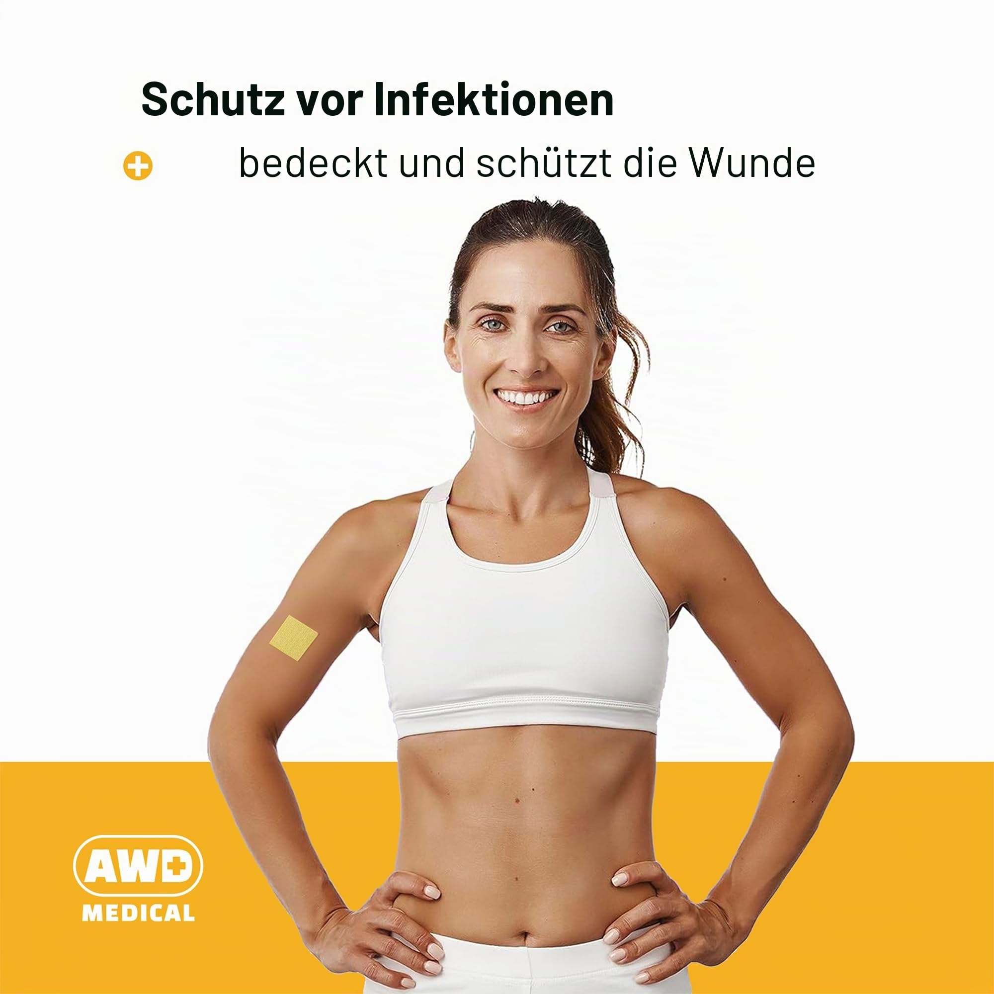 AWD Manuka-Honiggaze-Verband – 100 % imprägnierte medizinische Honigpflaster – Medizinbedarf, Wundpflege und Erste Hilfe – Mullpads (5,1 x 5,1 cm, 10 Stück)