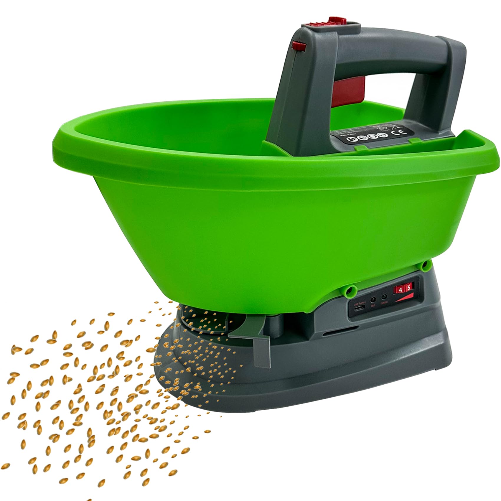 Handheld Power Spreader, Electric Seed Spreader, Electric Fertilizer Spreader, Handheld Seed Spreader, Type-C Smart Charging Port, Ultra-long Battery Life, No Battery Backup Required, 3-Year Warranty