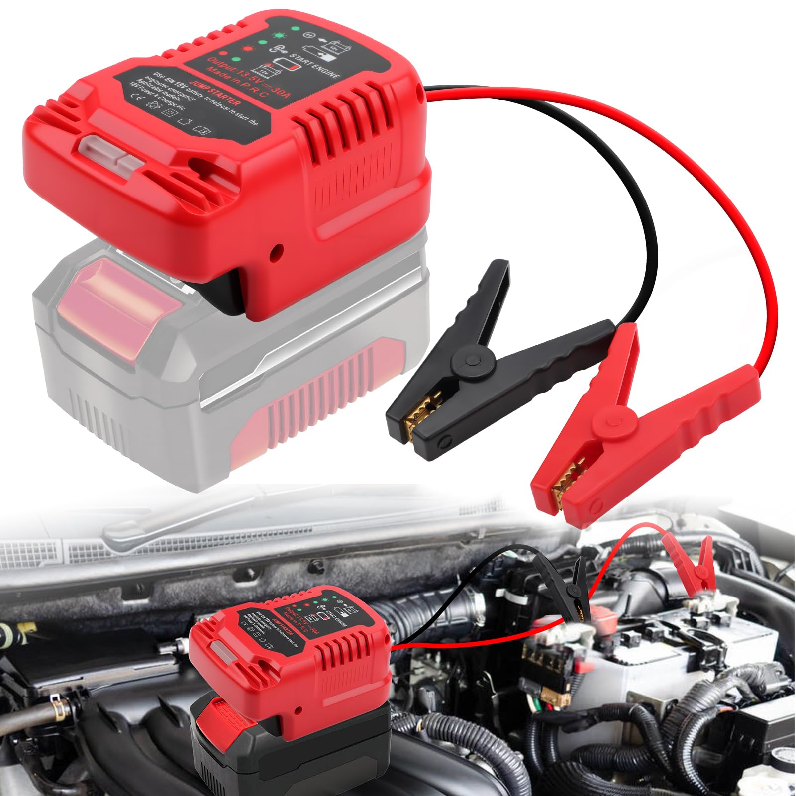 Arrancador de coches portátil para batería Einhell 18V con cable de arranque para emergencias 8