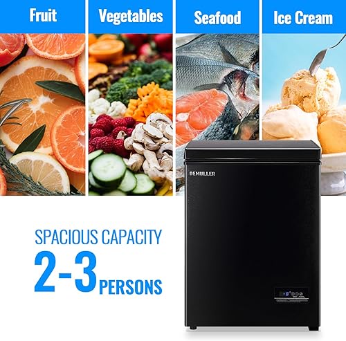 Miniatura 2 de DEMULLER - Congelador de pecho de 3.5 pies cúbicos compacto con control electrónico de temperatura (preciso a 1 ), congelador pequeño independiente