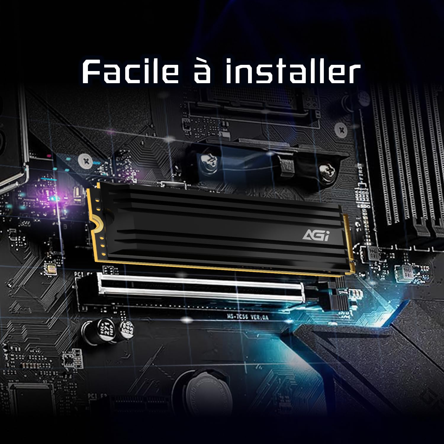 AGI 2TB AI838 PCIe NVMe M.2 Gen4x4 DRAM Cache 3D TLC NAND Flash