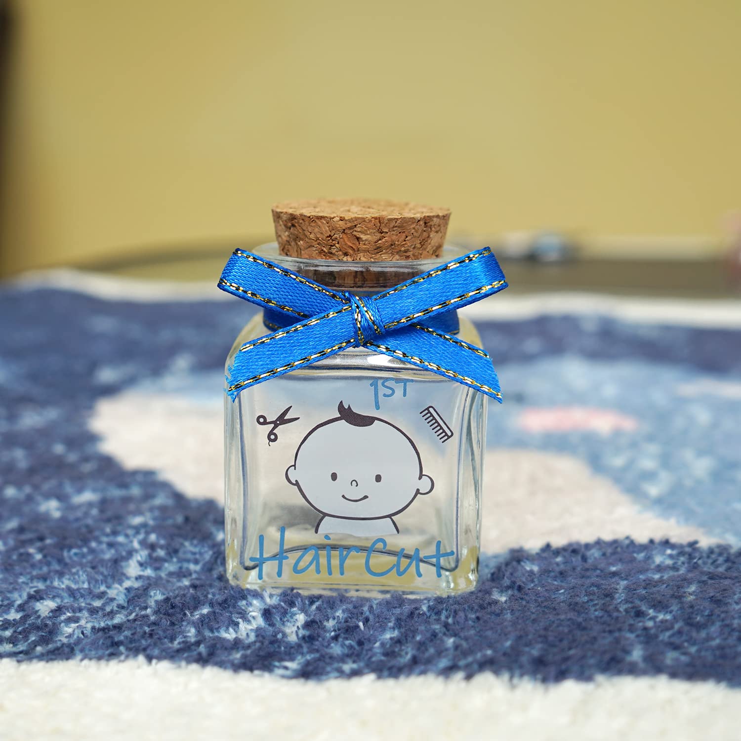 Pierwszy uchwyt na pamiątkę do strzyżenia, pierwsze pudełko na pamiątki dla dzieci Baby Shower dla niemowląt, aby zachować wspomnienie z dzieciństwa - chłopiec