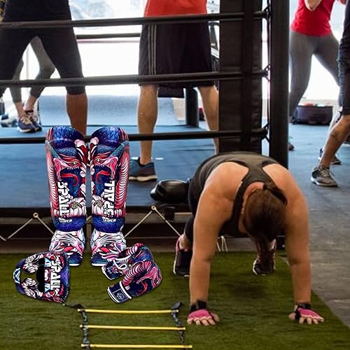 Miniatura 7 de Spall Pro US - Juego de entrenamiento de boxeo  Guantes de boxeo de cuero sintético estilo víbora con equipo de boxeo en el empeine, entrenamiento